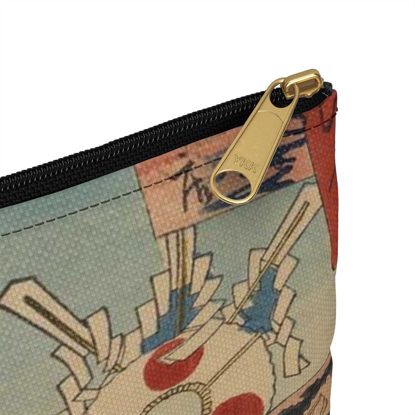 Gajō icchō, Ando Hiroshige - Public domain portrait drawing Large Organizer Pouch with Black Zipper