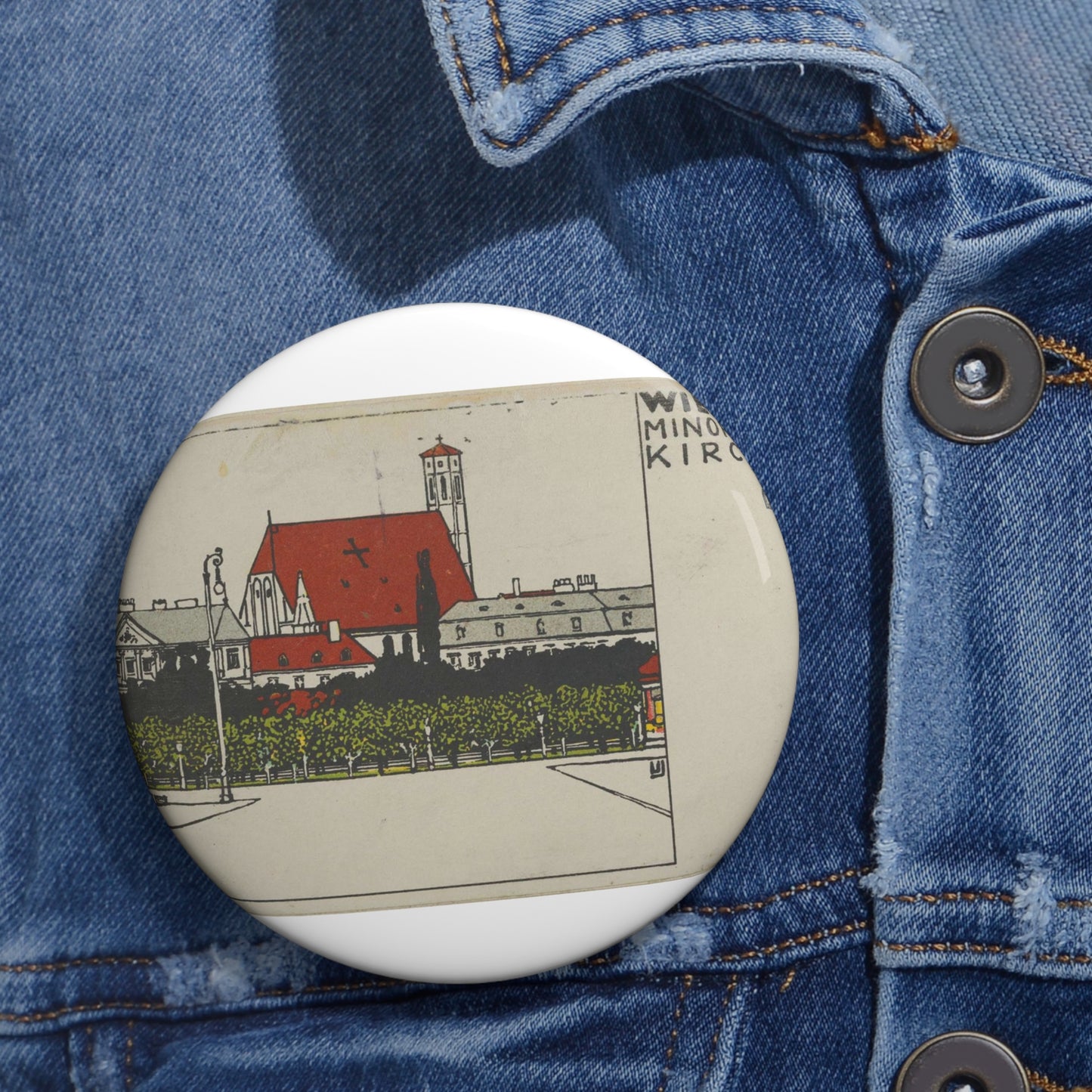 Vienna- Minorite Church (Wien- Die Minoriten Kirche) MET DP844339 Pin Buttons with Crisp Design