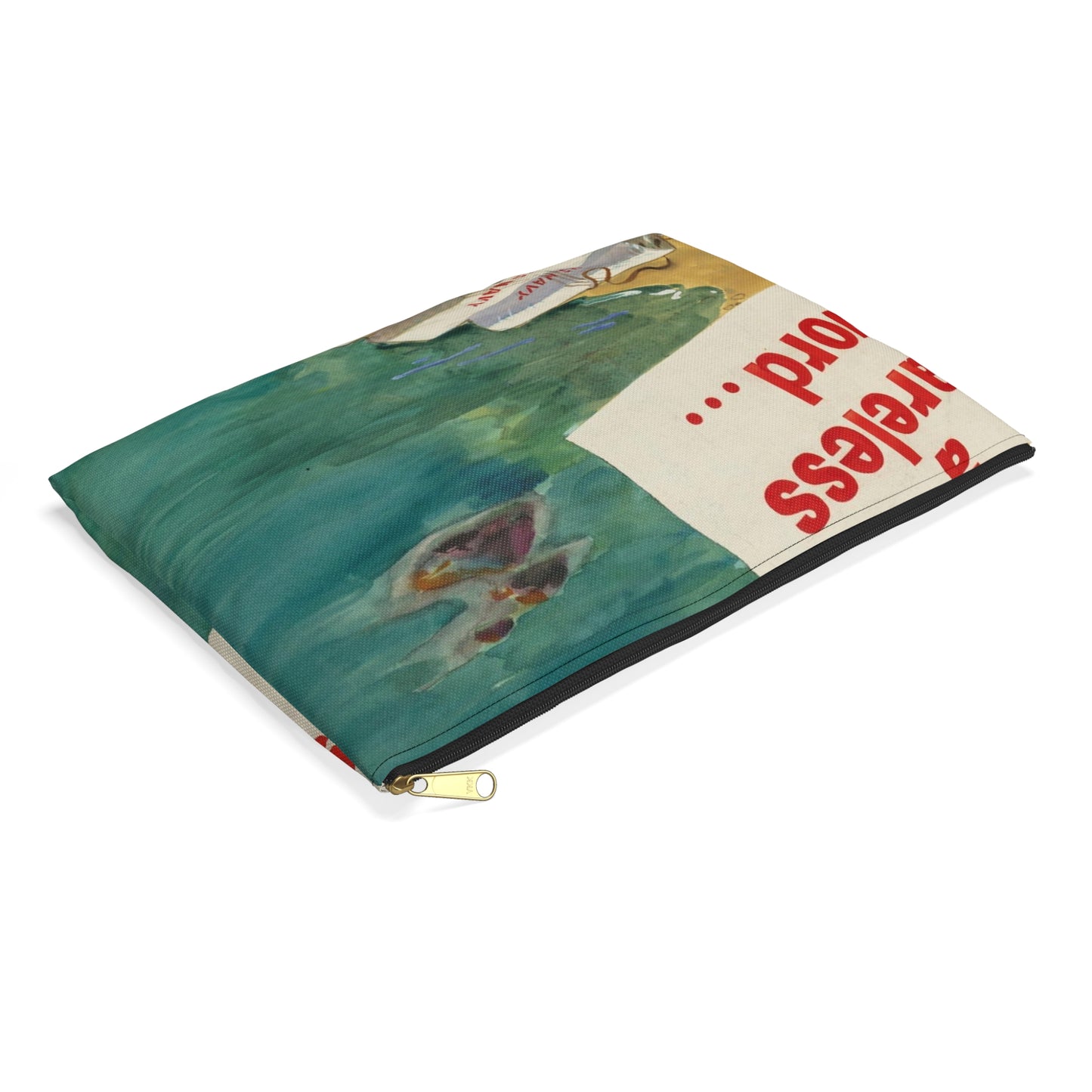 A Careless Word... Another Loss Large Organizer Pouch with Black Zipper