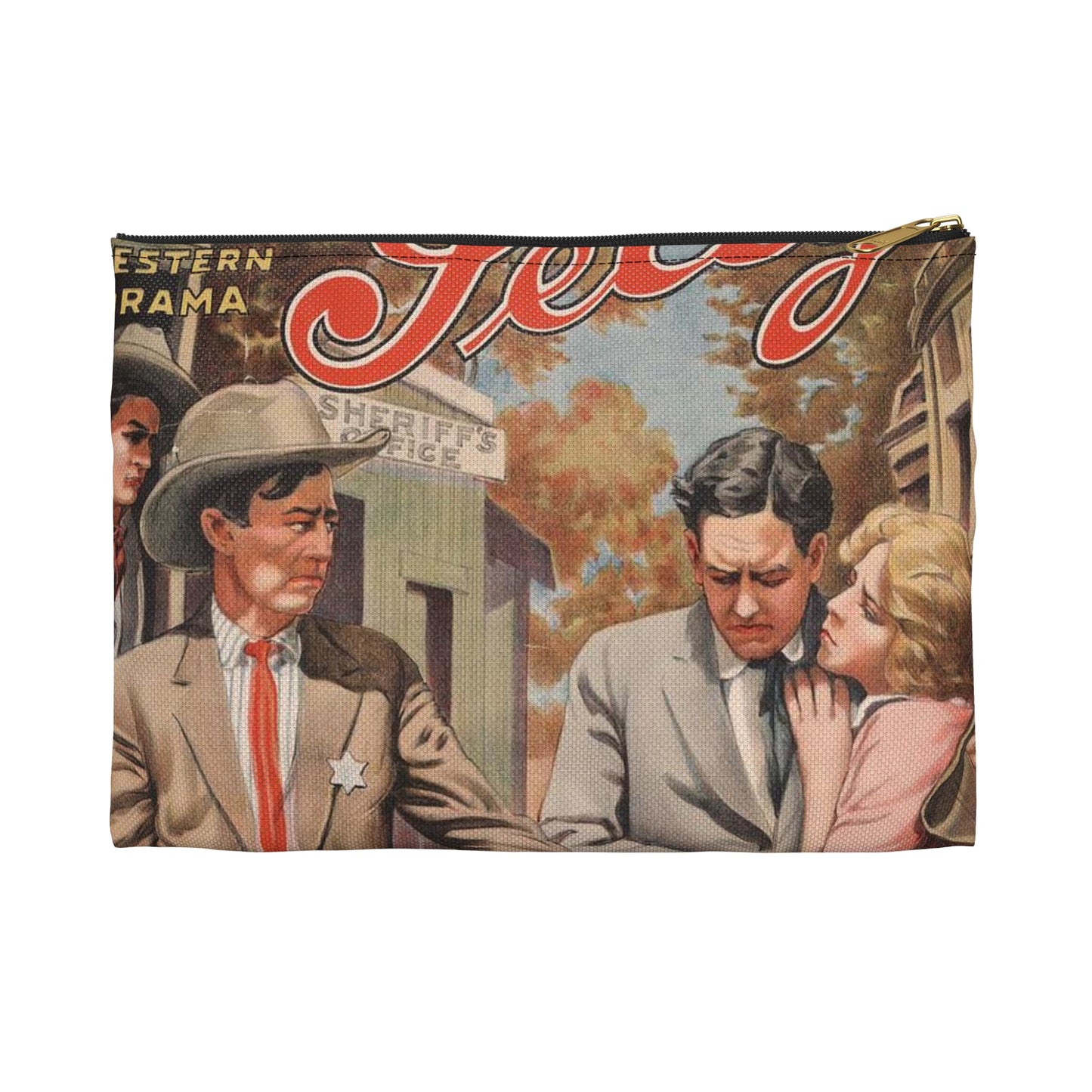 Why the sheriff is a bachelor The fragile reward of duty. Large Organizer Pouch with Black Zipper