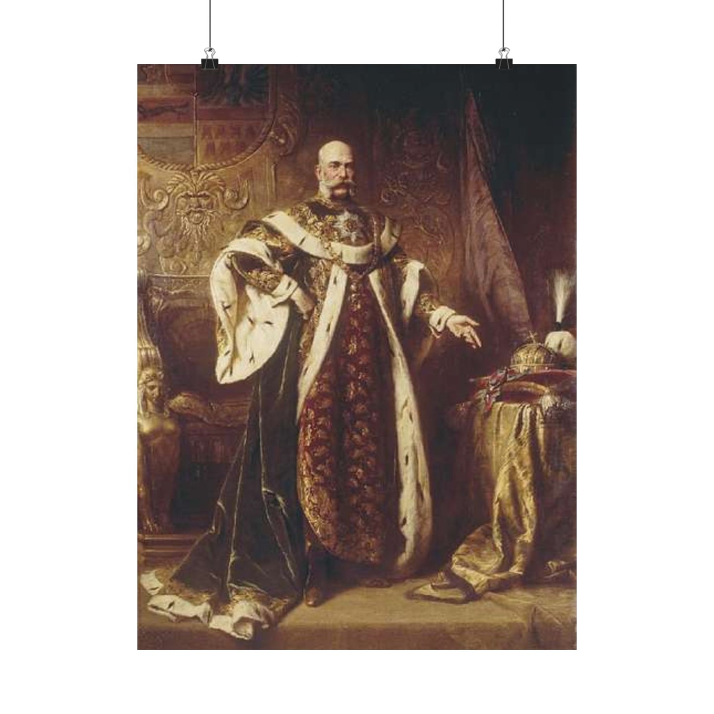 Franz Josef I as Sovereign of the RHOStSte by Gyula Benczur 1894 High Quality Matte Wall Art Poster for Home, Office, Classroom