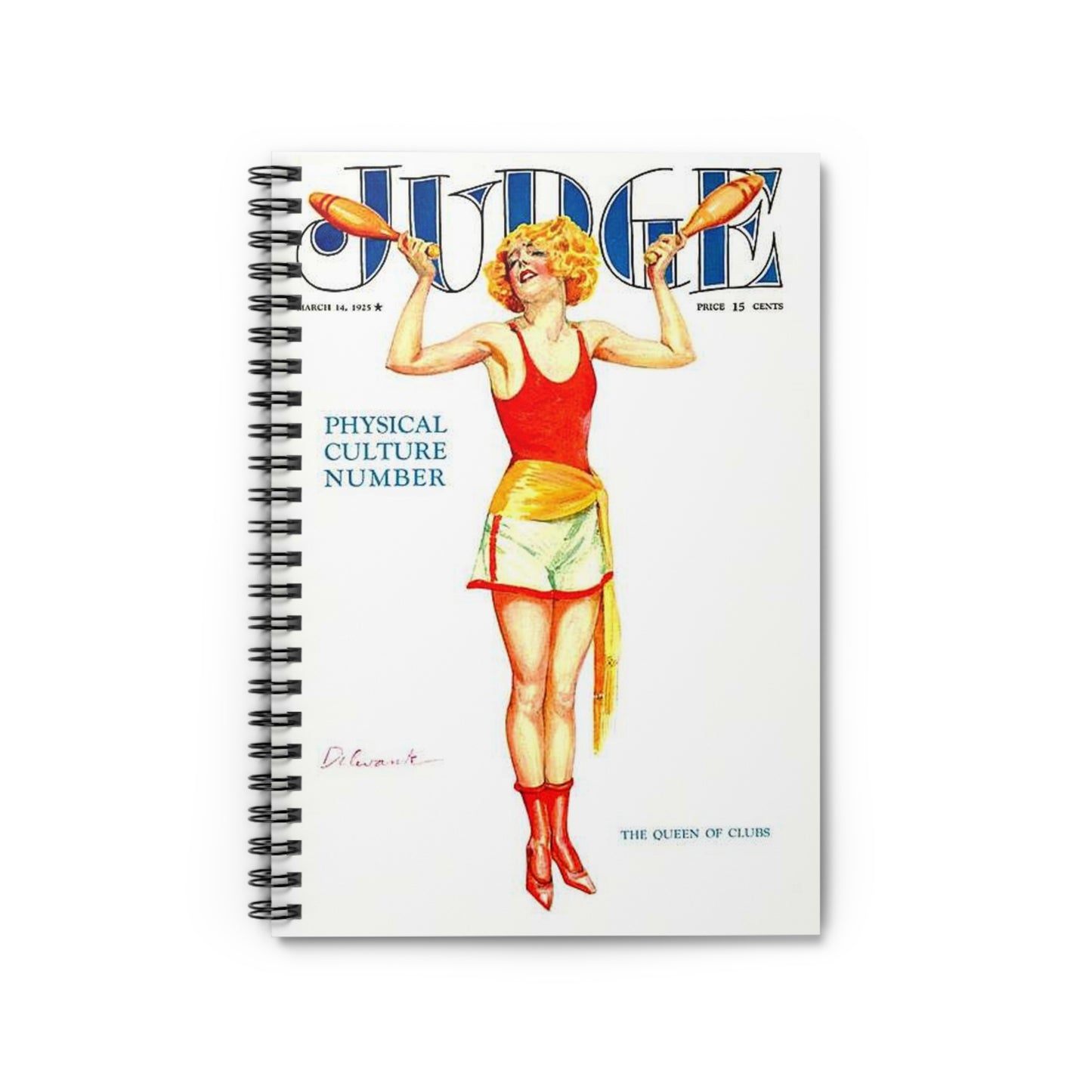 JudgeMagazine14Mar1925 - Art Deco public domain image Spiral Bound Ruled Notebook with Printed Cover
