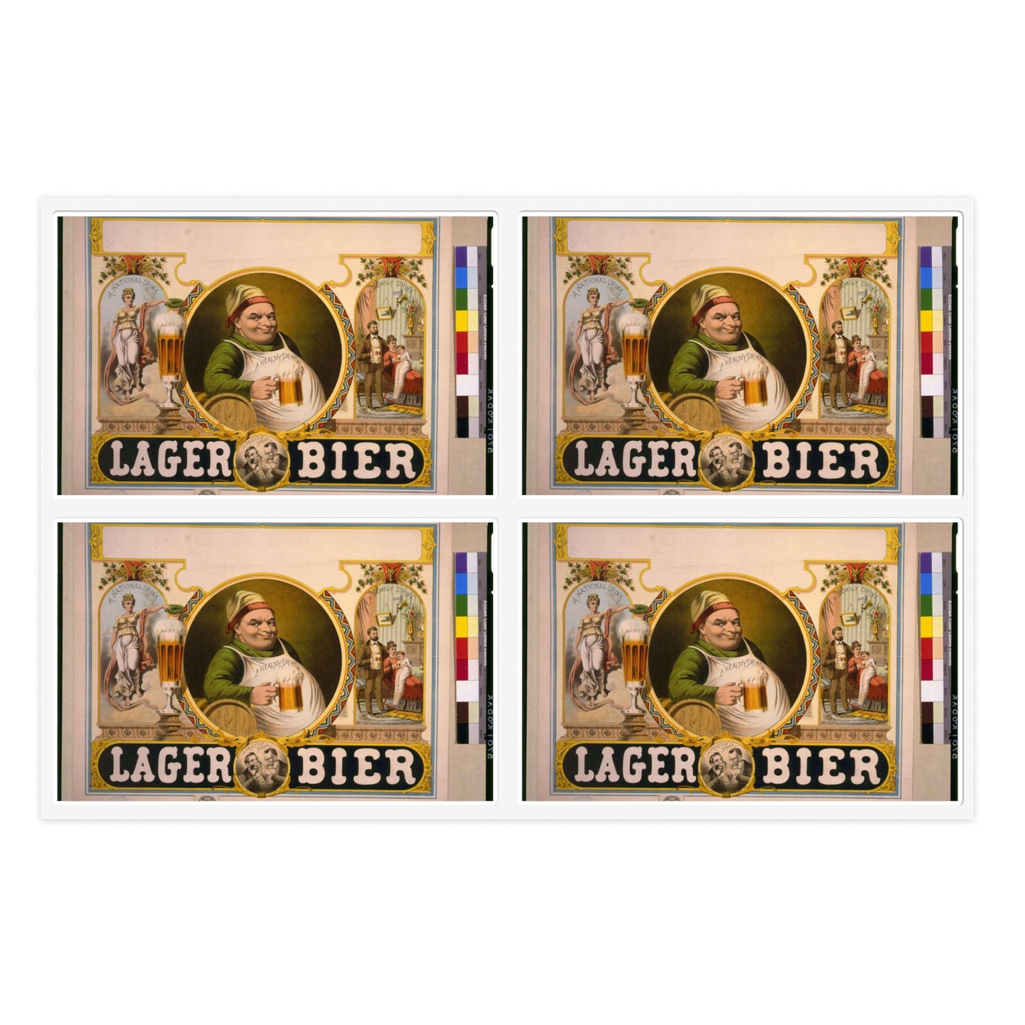 Lager bier / J.Z.(?) Wood ; Mensing & Stecher, lithographers. Laminated UV Protective Vinyl Stickers