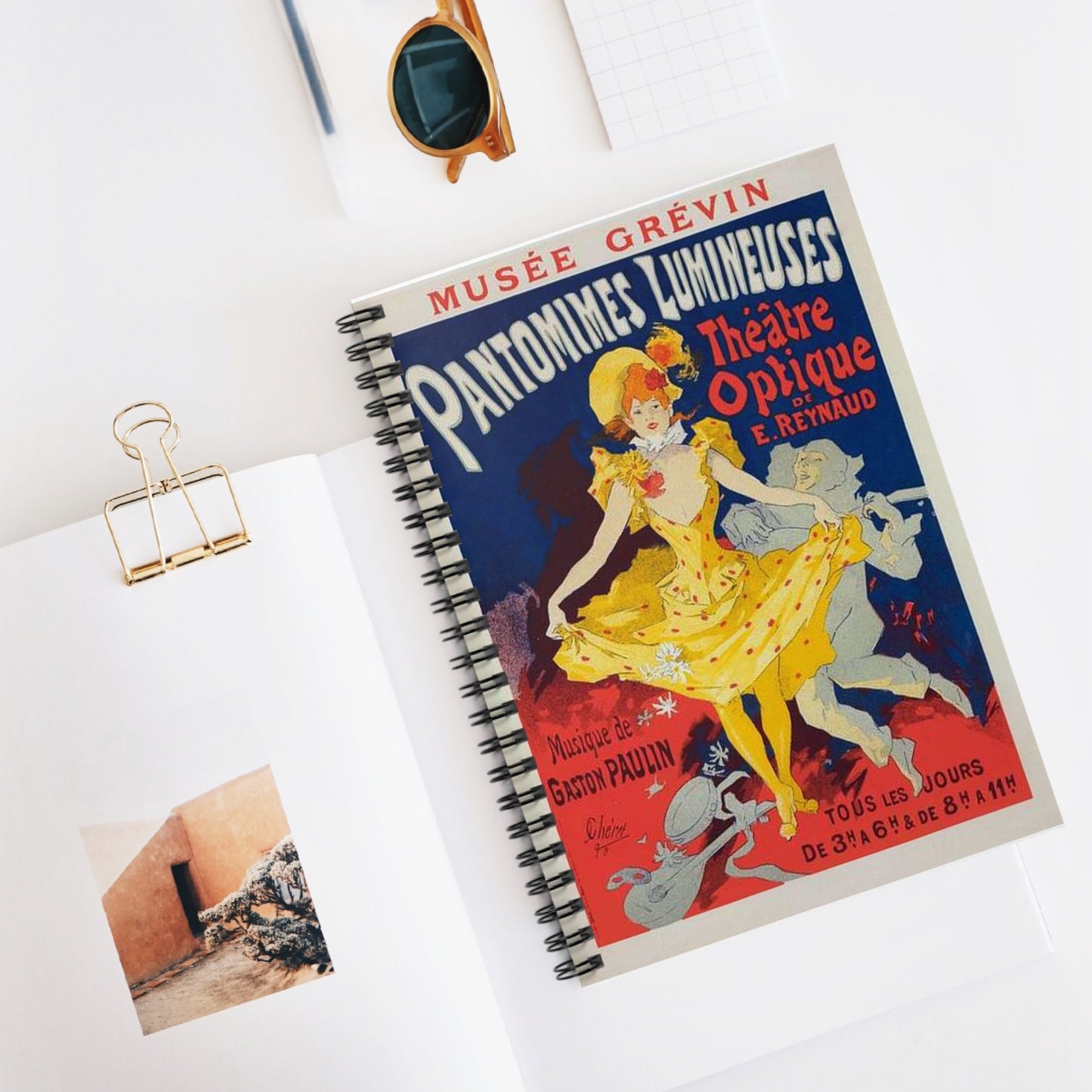 Affiche pour le Musée Grévin, "Pantomimes lumineuses". Spiral Bound Ruled Notebook with Printed Cover