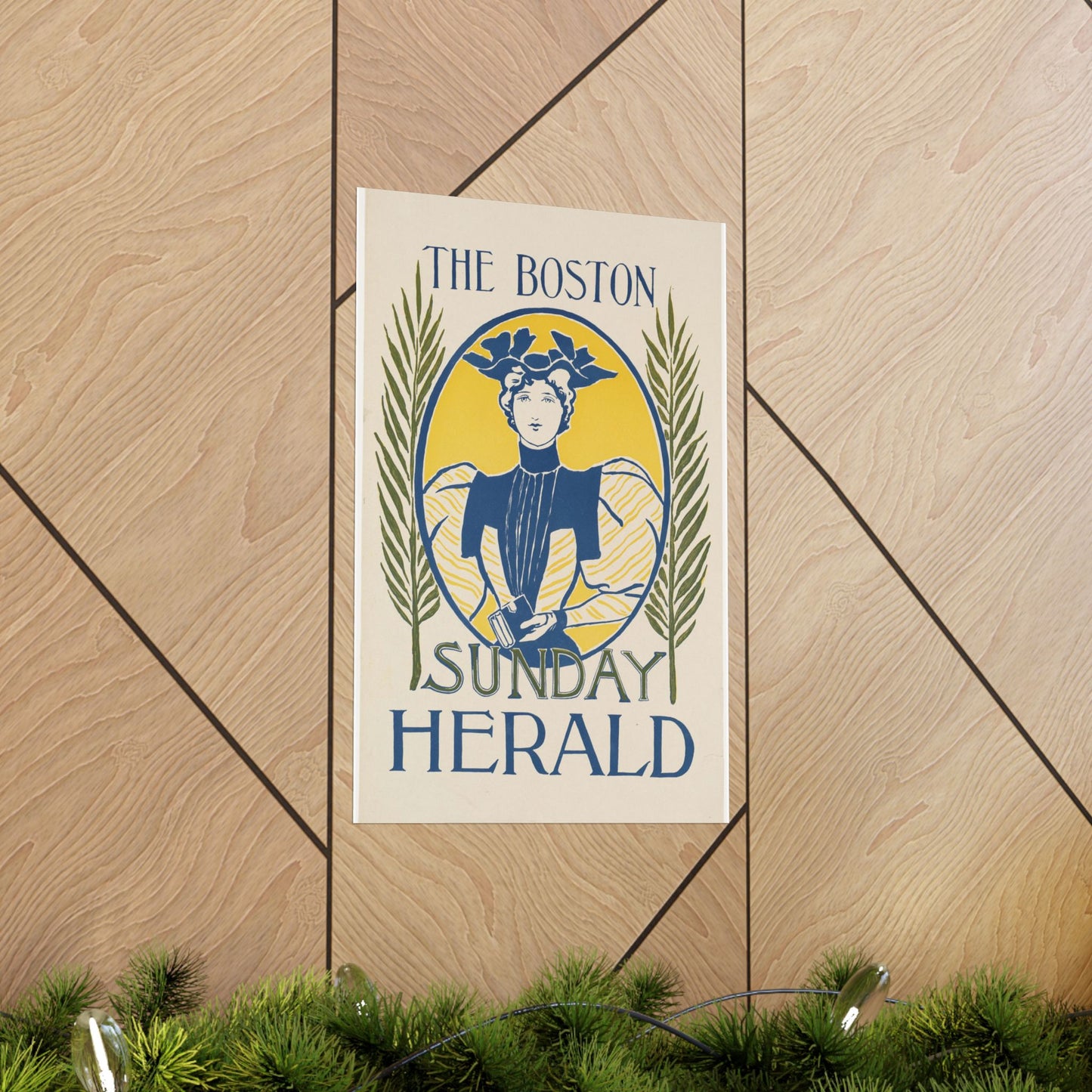 The Boston Sunday herald, Art Nouveau Poster High Quality Matte Wall Art Poster for Home, Office, Classroom