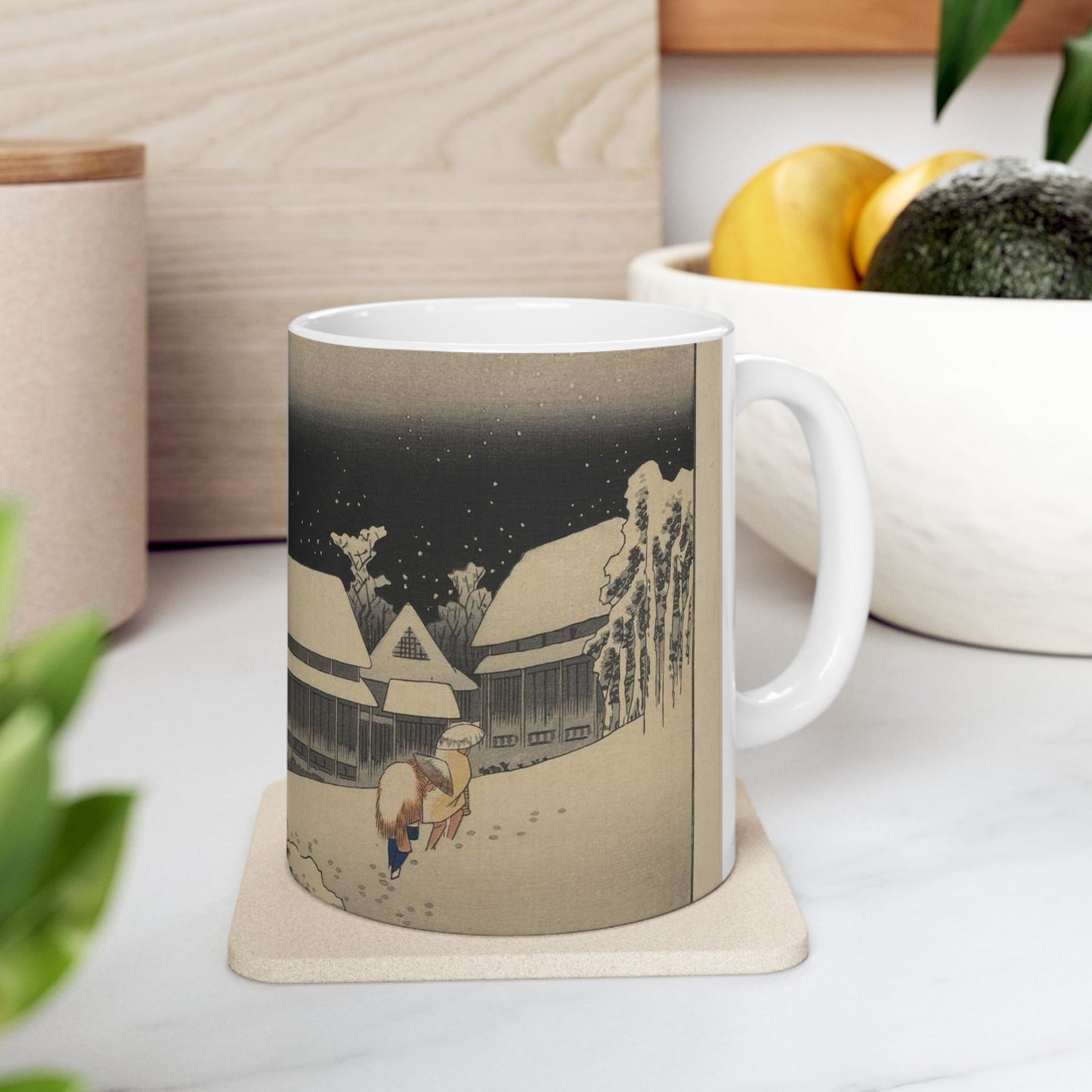 Utagawa Hiroshige - Kanbara, Ando Hiroshige - Ukiyo e print Beautiful Novelty Ceramic Coffee Mug 11oz