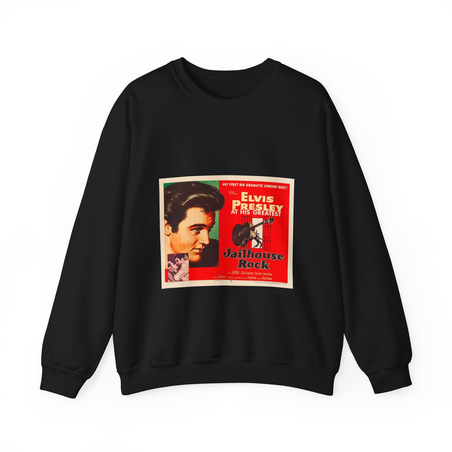 Jailhouse Rock (1957 poster - half-sheet) Black Heavy Blend Adult Crew Neck SweatShirt