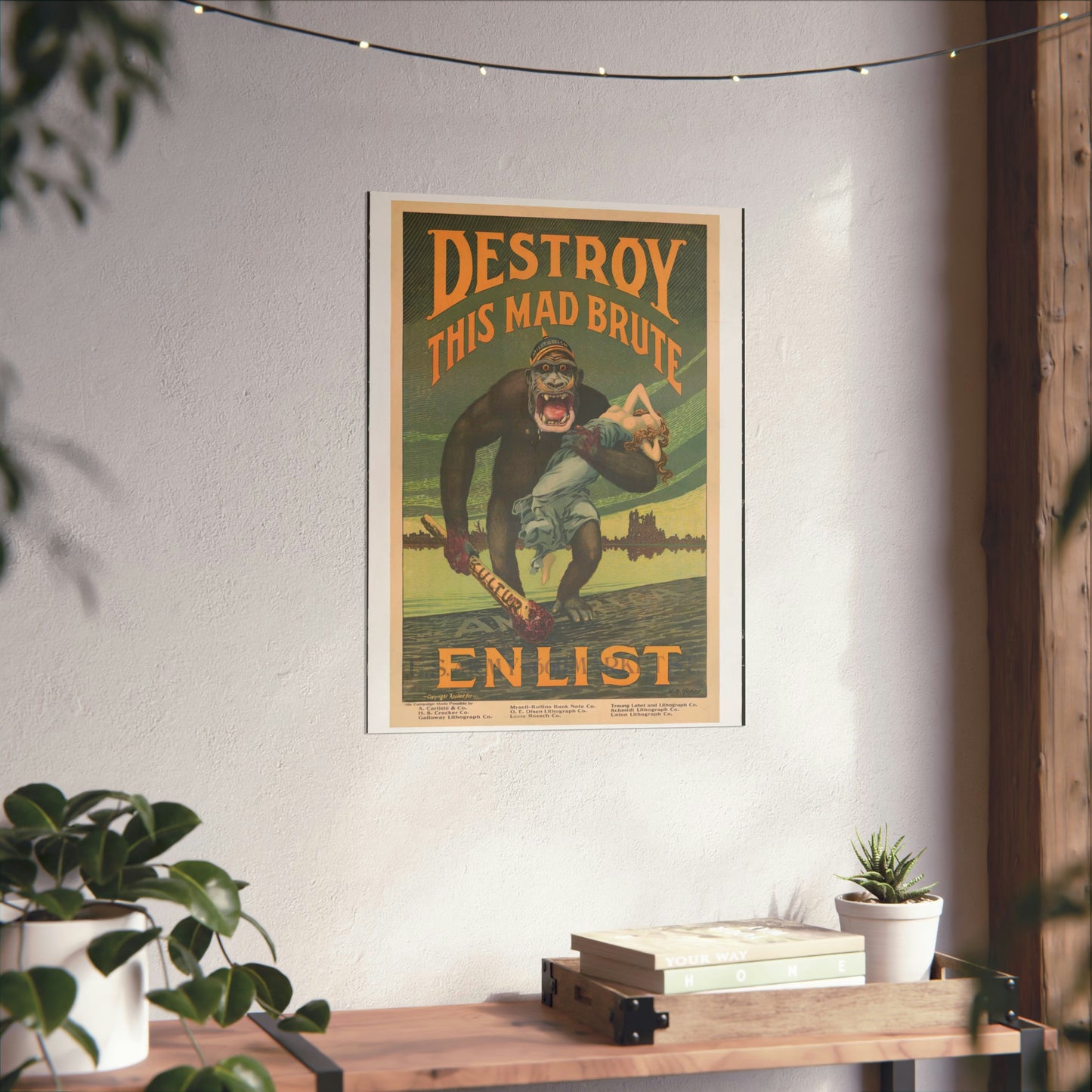 Destroy this mad brute Enlist - U.S. Army. High Quality Matte Wall Art Poster for Home, Office, Classroom