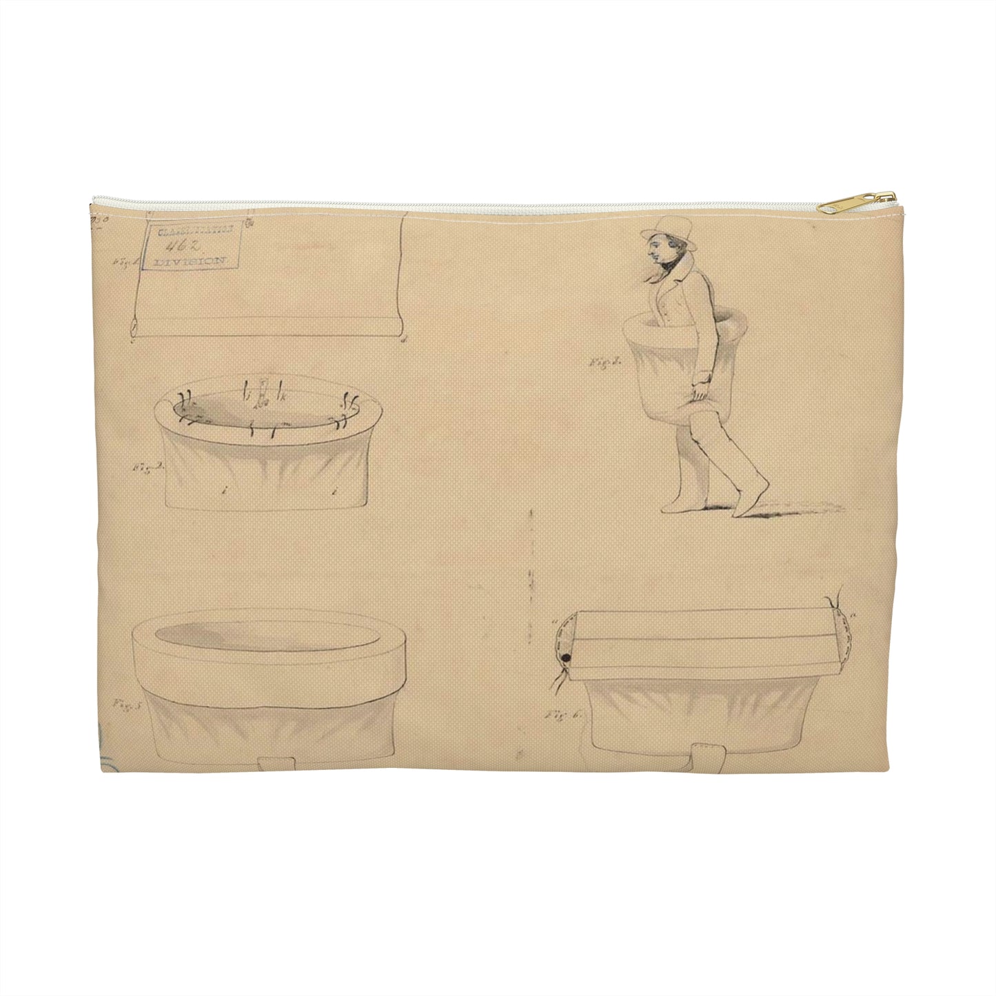 Patent drawing - Drawing of a Life Boat Public domain image Large Organizer Pouch with Black Zipper