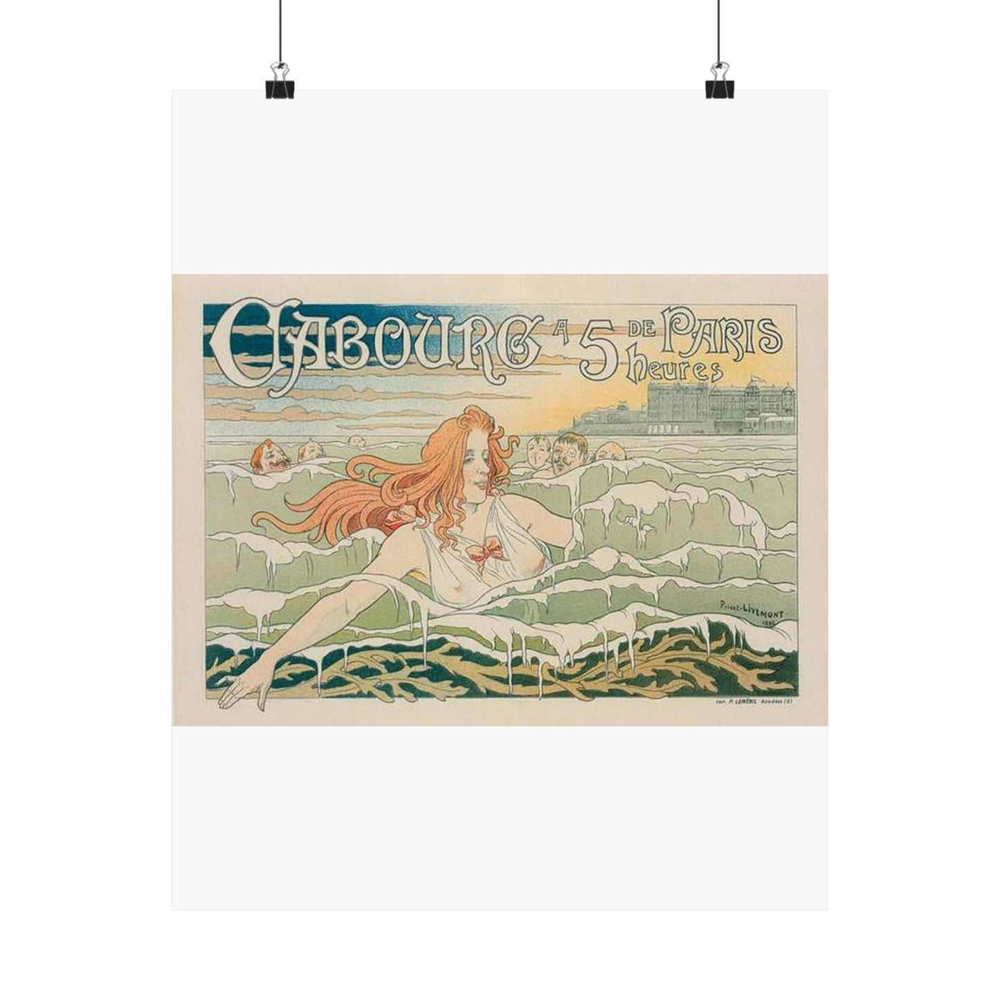 Affiche belge pour le "Casino de Cabourg". High Quality Matte Wall Art Poster for Home, Office, Classroom