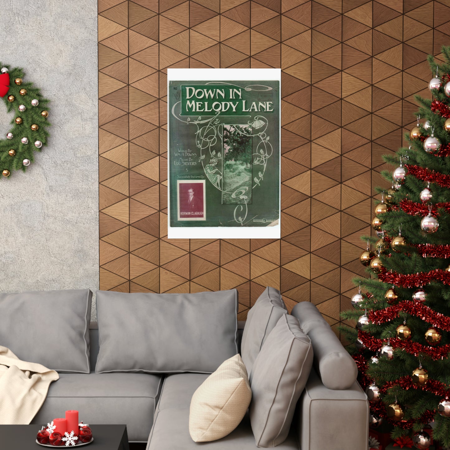 Down in melody lane - Public domain American sheet music High Quality Matte Wall Art Poster for Home, Office, Classroom