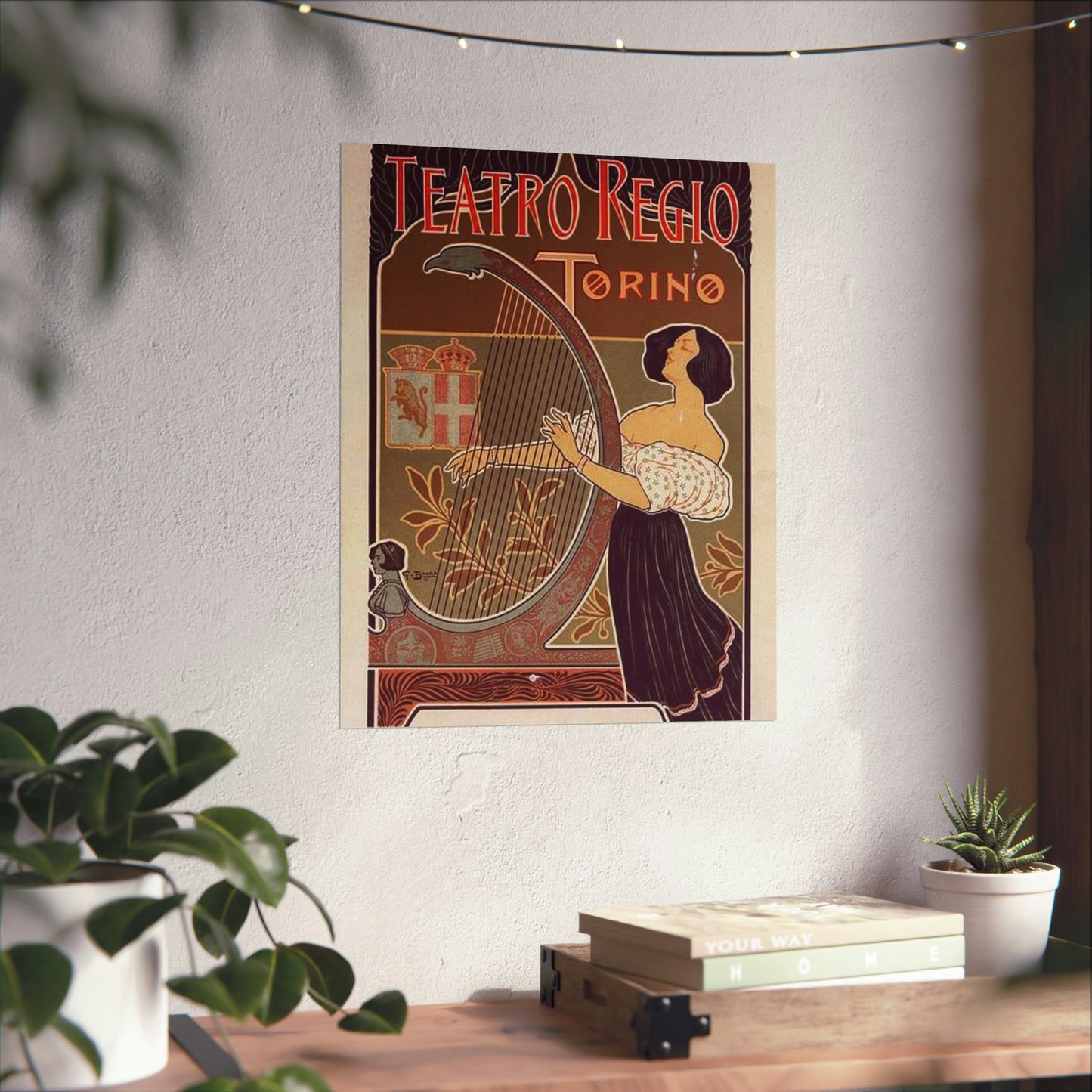 Affiche italienne pour le "Théâtre royal de Turin" High Quality Matte Wall Art Poster for Home, Office, Classroom