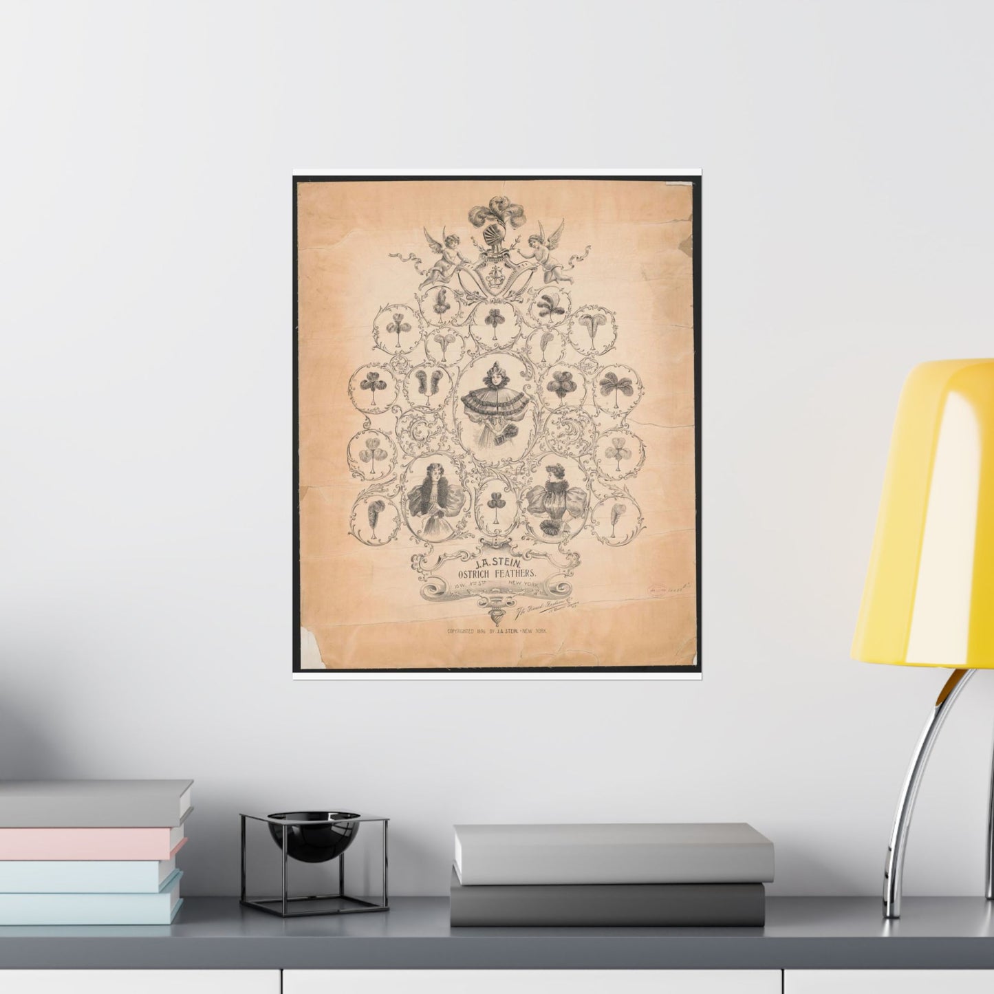 J.A. Stein, ostrich feathers - Public domain graphic arts, Library of Congress High Quality Matte Wall Art Poster for Home, Office, Classroom
