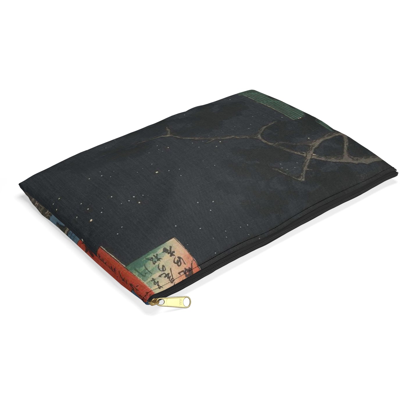 Gajō icchō, Andō Hiroshige - Public domain portrait drawing Large Organizer Pouch with Black Zipper