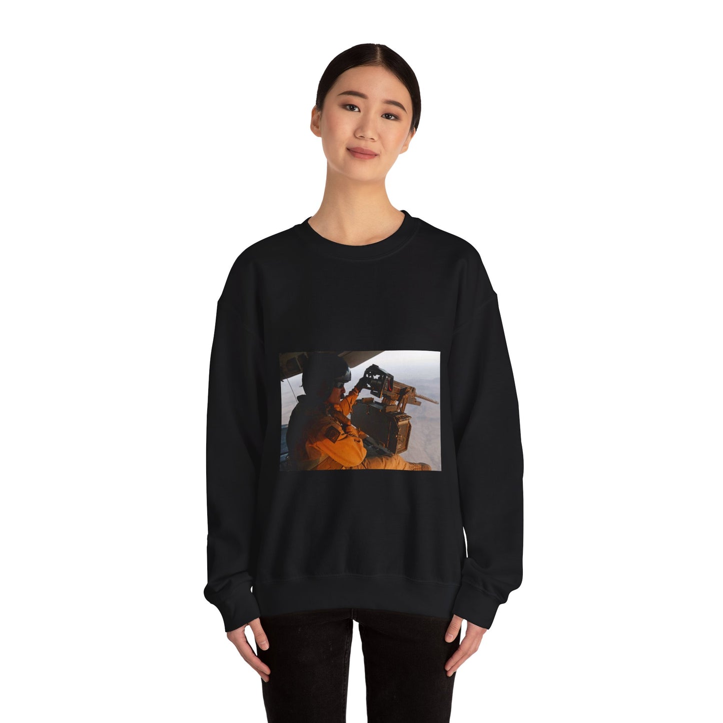 U.S. Marine Corps Staff Sgt. Peter A. Montalvo, a crew Black Heavy Blend Adult Crew Neck SweatShirt