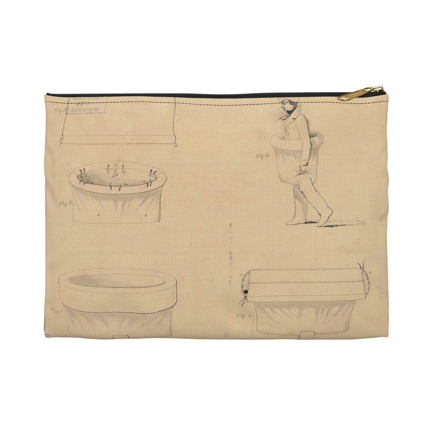 Patent drawing - Drawing of a Life Boat Public domain image Large Organizer Pouch with Black Zipper
