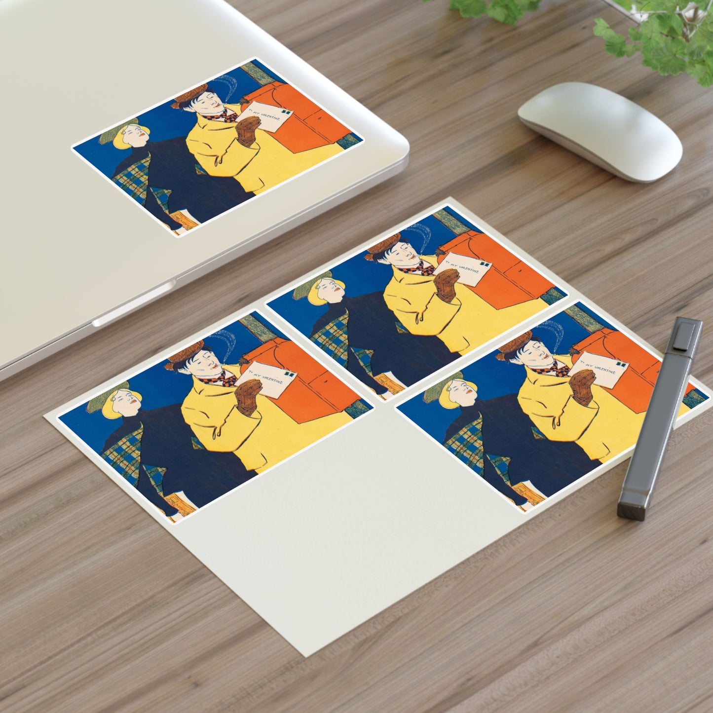Edward Penfield, Harper's February Laminated UV Protective Vinyl Stickers
