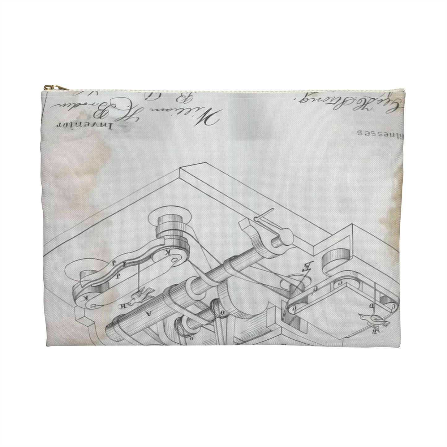 Patent drawing - for W. H. Broden's Target Public domain image Large Organizer Pouch with Black Zipper