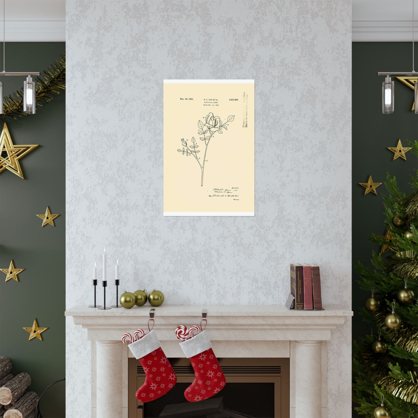 Patent Case File No. 1,831,559, Artificial Flower, Inventor(s)- Robert C. Ham and Marion T. Ham. - DPLA - 08745302078898b8870d70b04cb216a9 (page 5) High Quality Matte Wall Art Poster for Home, Office, Classroom