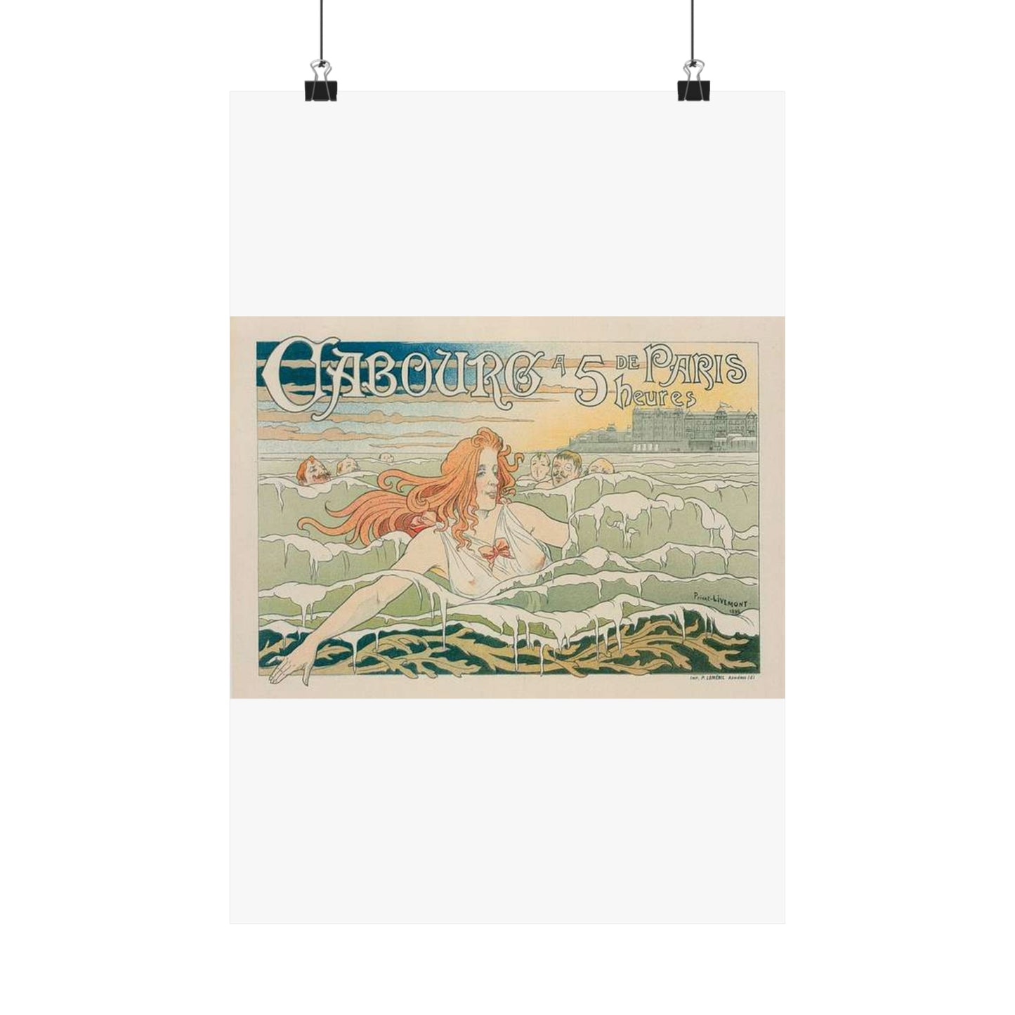 Affiche belge pour le "Casino de Cabourg". High Quality Matte Wall Art Poster for Home, Office, Classroom
