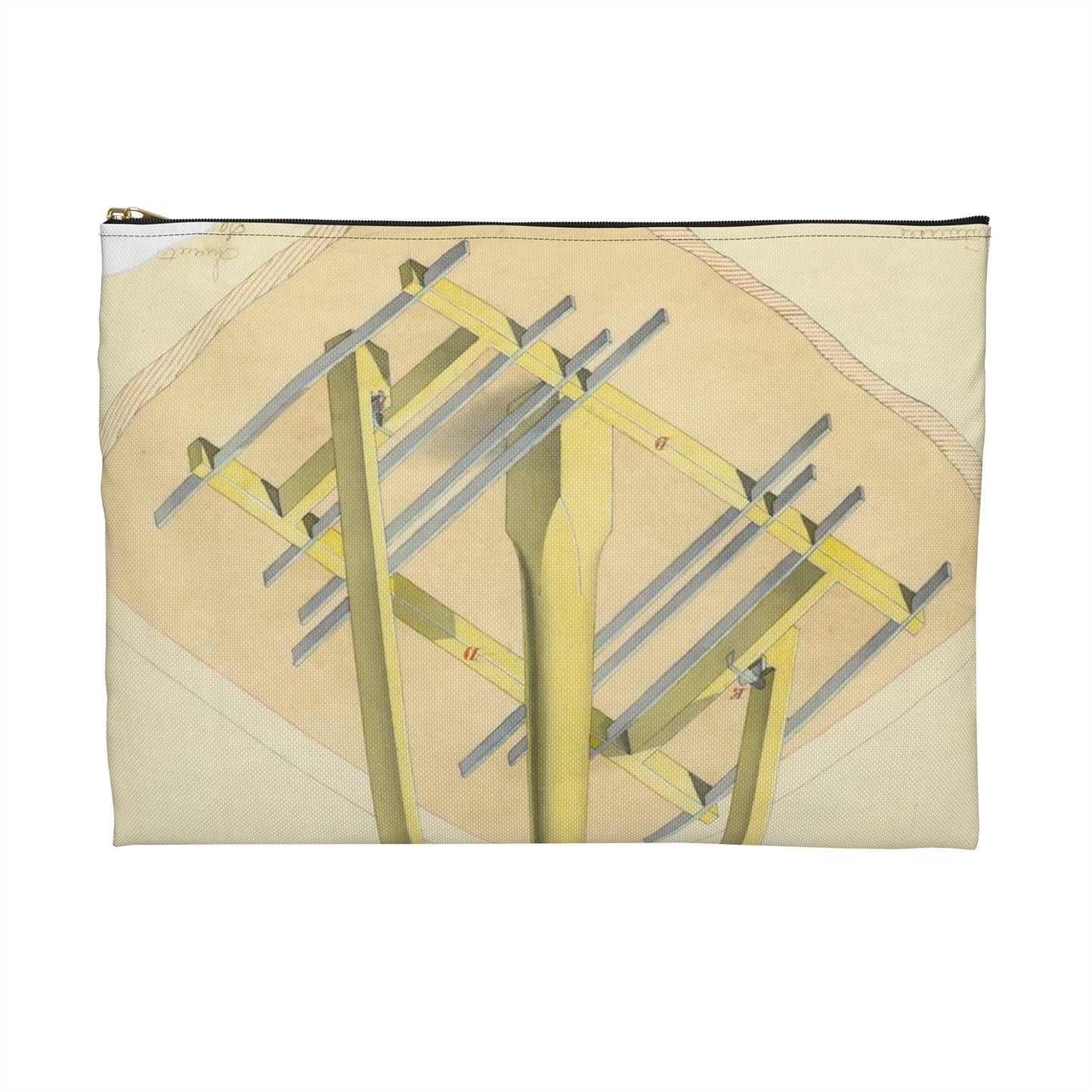 Patent drawing - Drawing of Marine Compasses Public domain image Large Organizer Pouch with Black Zipper