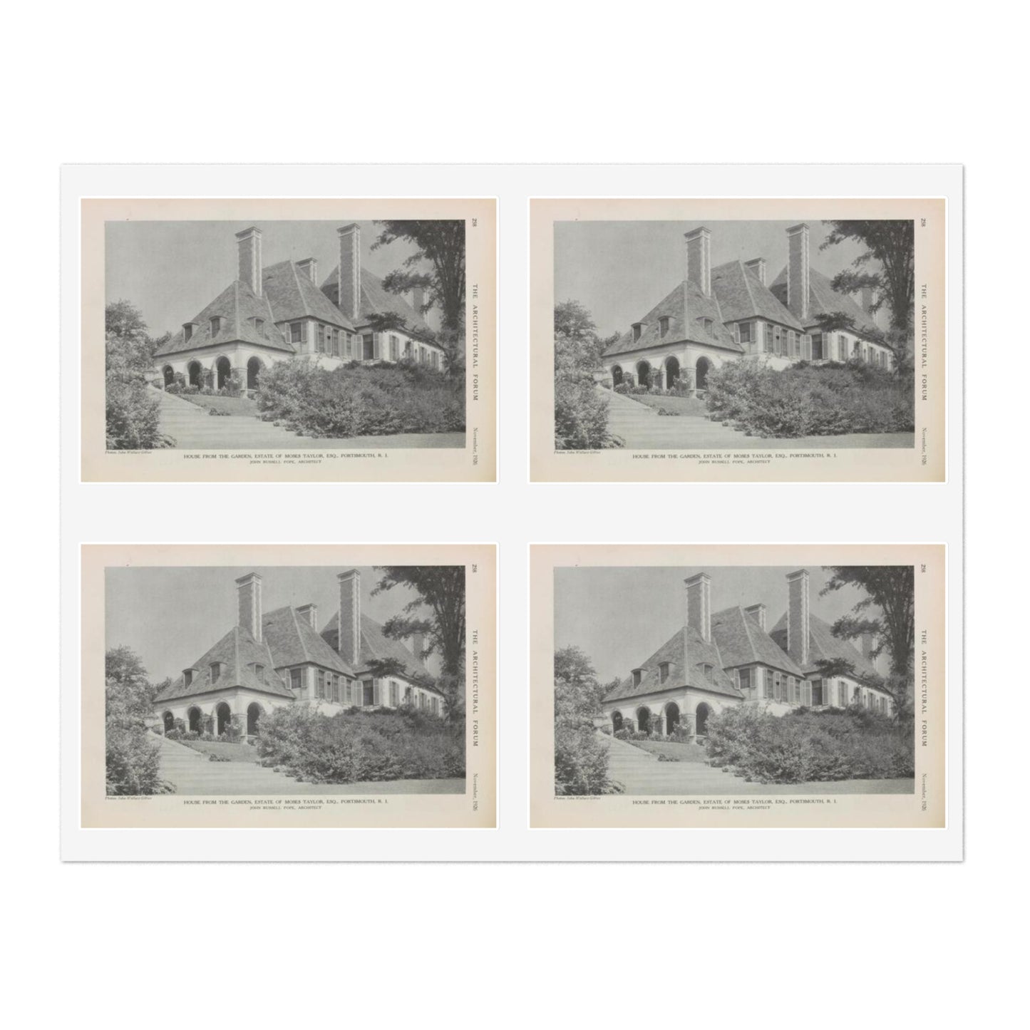 House from the Garden, Estate of Moses Taylor, Esq., Portsmouth, R.I. Laminated UV Protective Vinyl Stickers