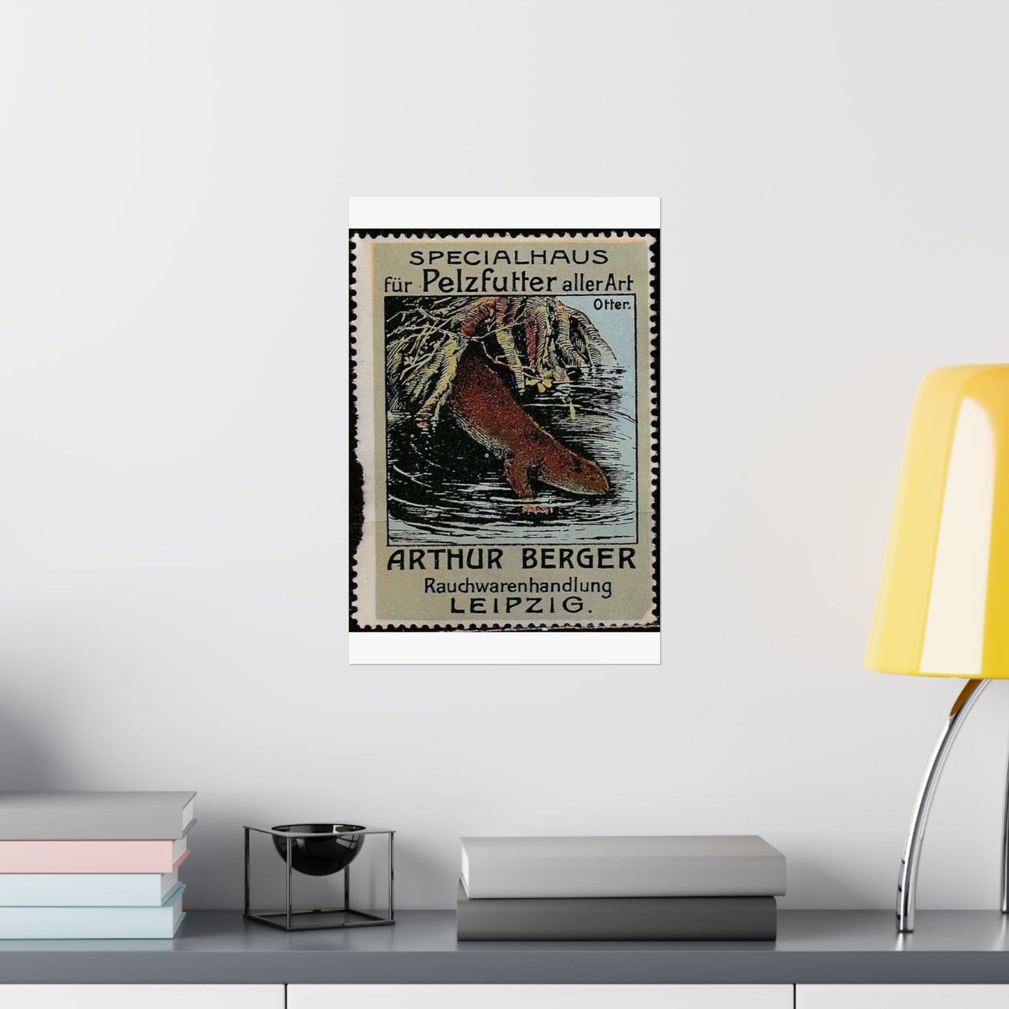 Arthur Berger, fur trader in Leipzig, c. 1910, brand advertisings (07) High Quality Matte Wall Art Poster for Home, Office, Classroom