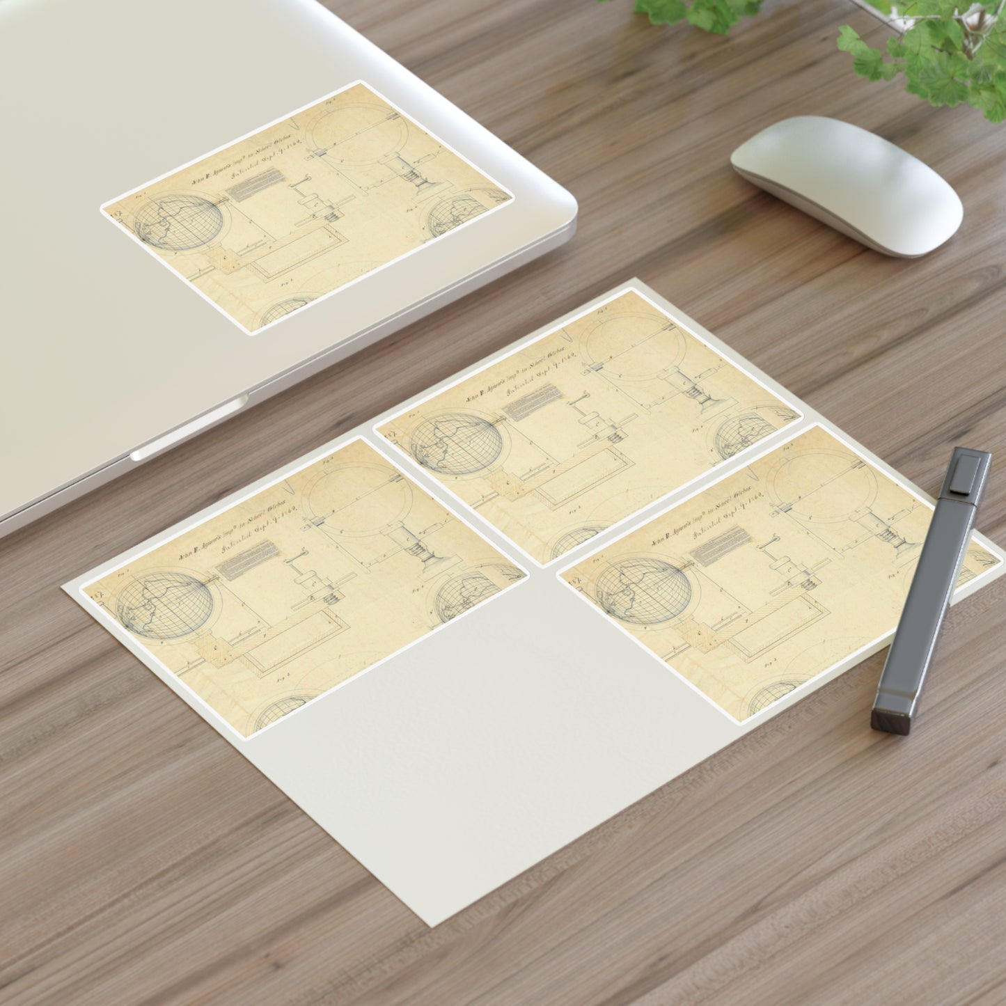 Patent drawing - Drawing of an Improvement in School Globes Public domain image Laminated UV Protective Vinyl Stickers