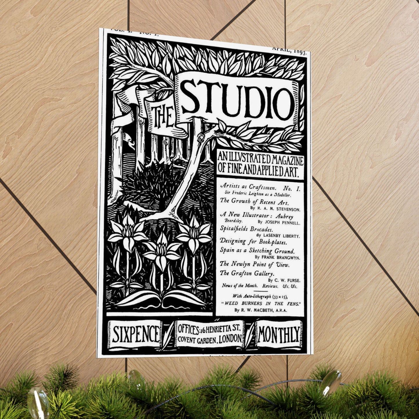 Aubrey Beardsley - Thestudiomagazinefirstcover High Quality Matte Wall Art Poster for Home, Office, Classroom
