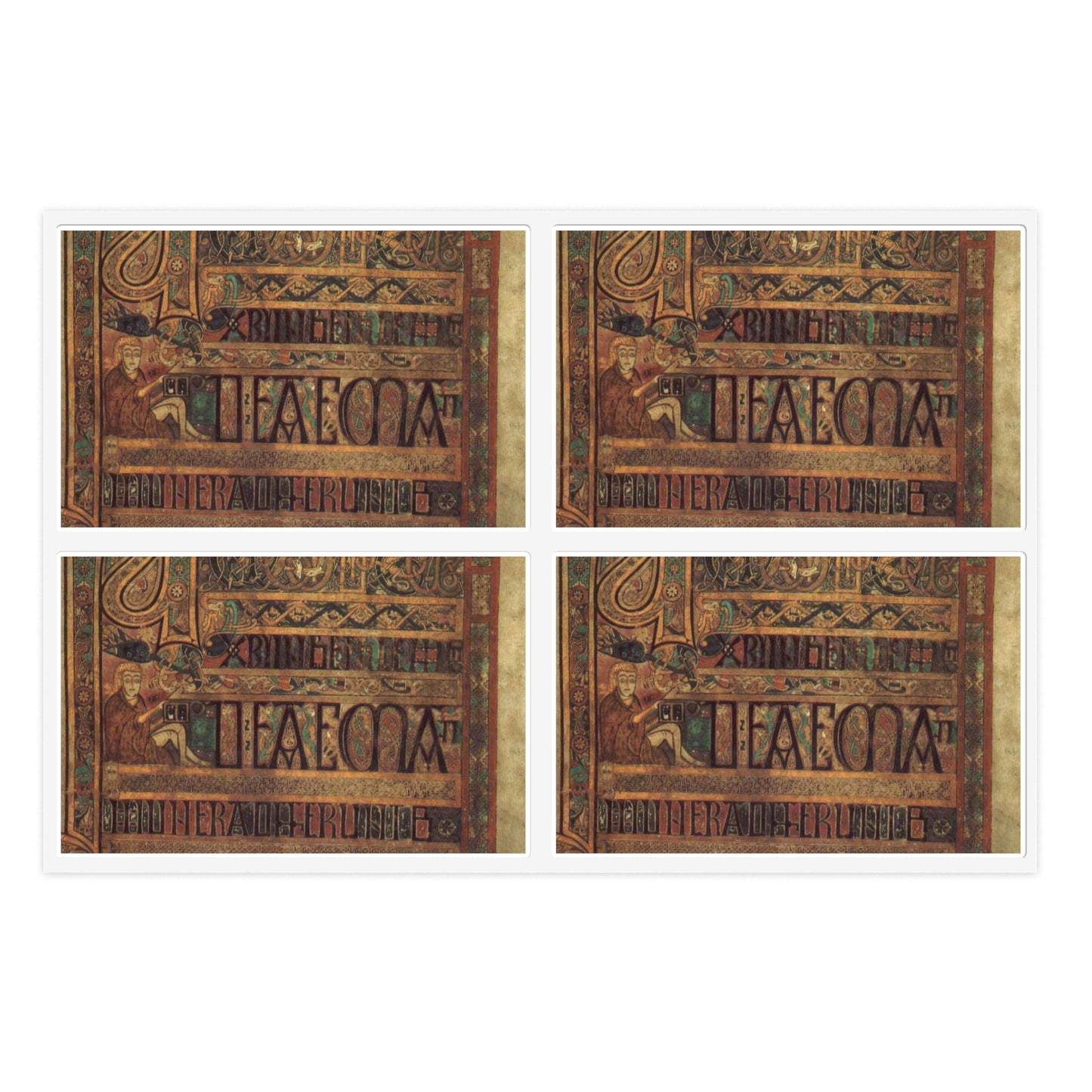 Book of Kells: KellsFol008rBrevCausMatt Laminated UV Protective Vinyl Stickers