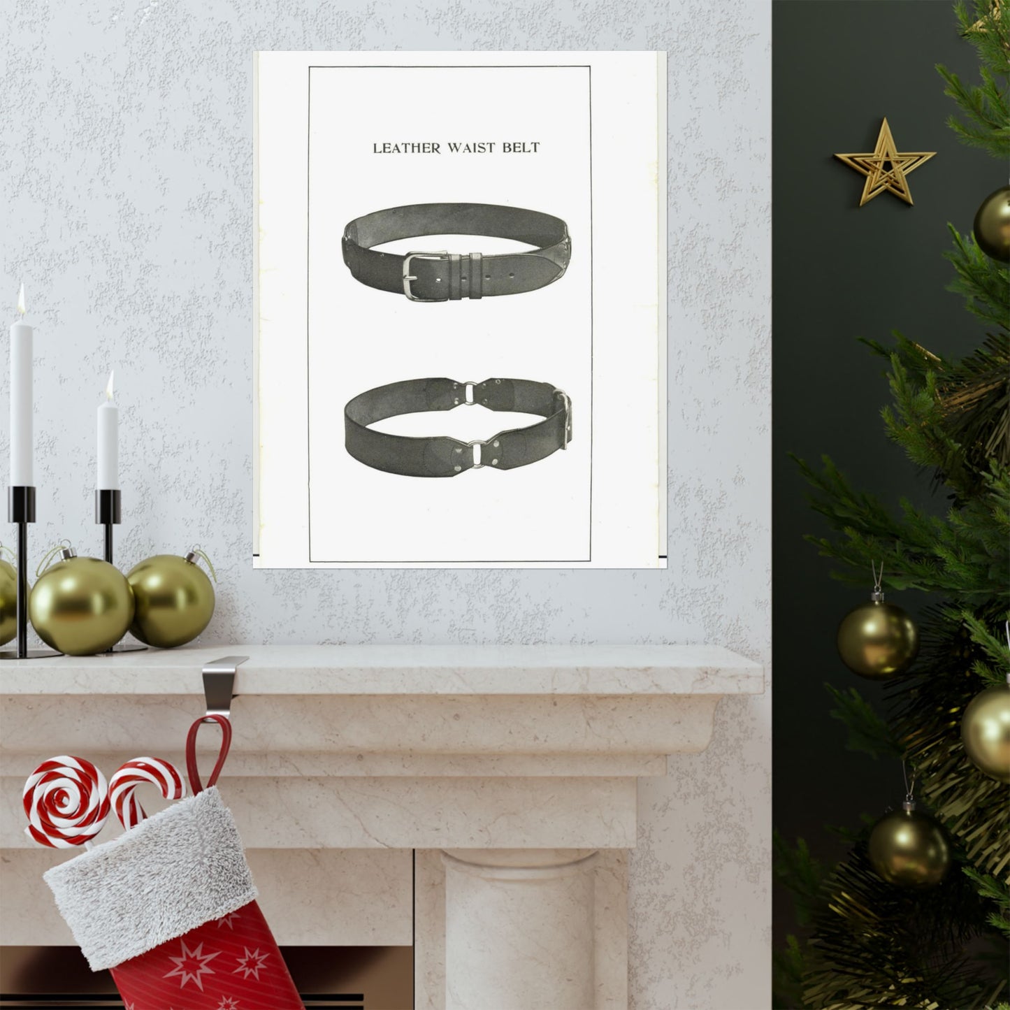 Patent drawing - Leather Waist Belt - . Public domain image High Quality Matte Wall Art Poster for Home, Office, Classroom