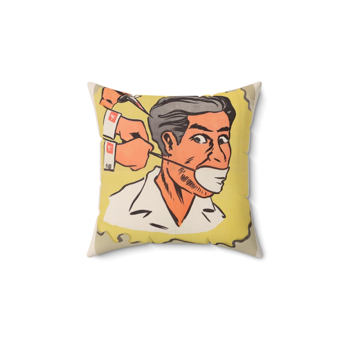 Viet Poster #6, Cold War American Propaganda poster Decorative Accent Square Pillow