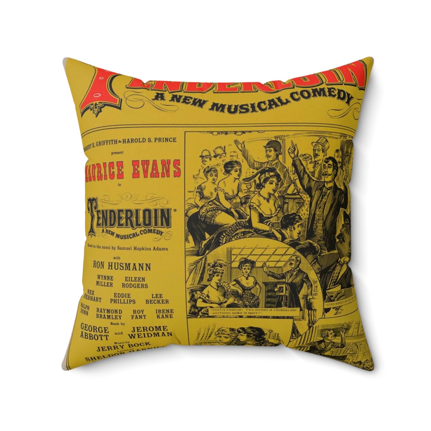 Tenderloin, a new musical comedy, a zestful, racy musical, a grand show! 46th Street Theatre ... New York, N.Y Decorative Accent Square Pillow