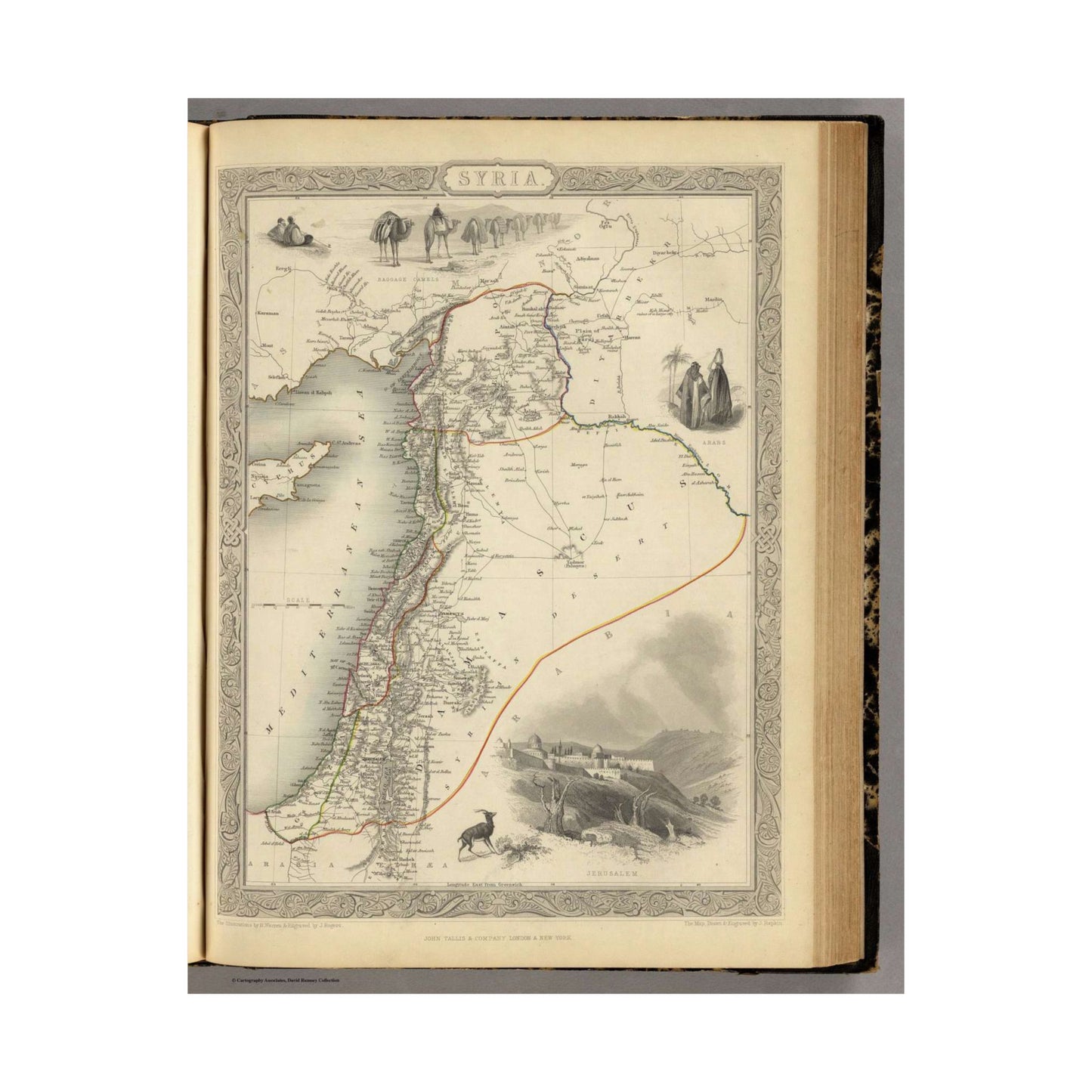 1851 Henry Warren Map of Syria - Public domain old map High Quality Matte Wall Art Poster for Home, Office, Classroom