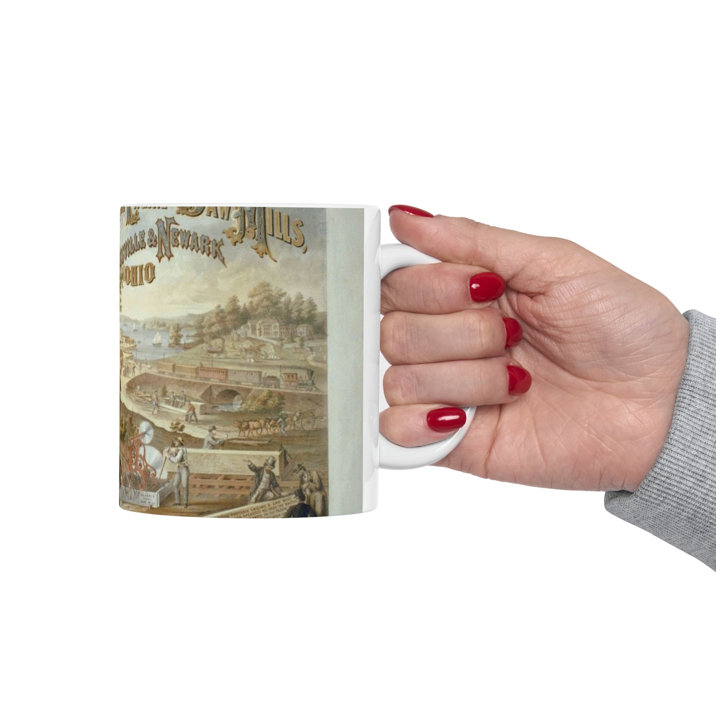 Blandy's portable steam engine and saw mills, Zanesville & Newark Ohio Beautiful Novelty Ceramic Coffee Mug 11oz