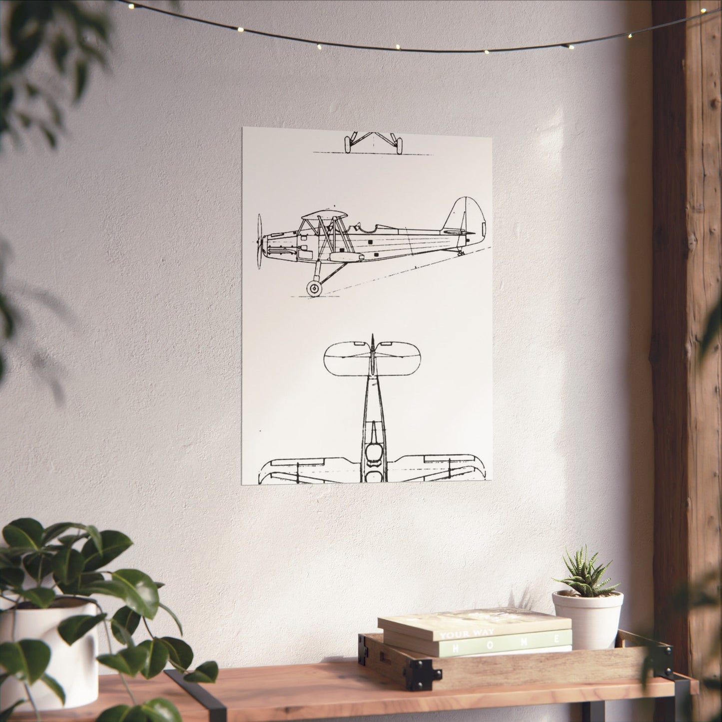 Patent drawing - Gotha Go.145 3-view L'Aerophile August 1937 Public domain image High Quality Matte Wall Art Poster for Home, Office, Classroom