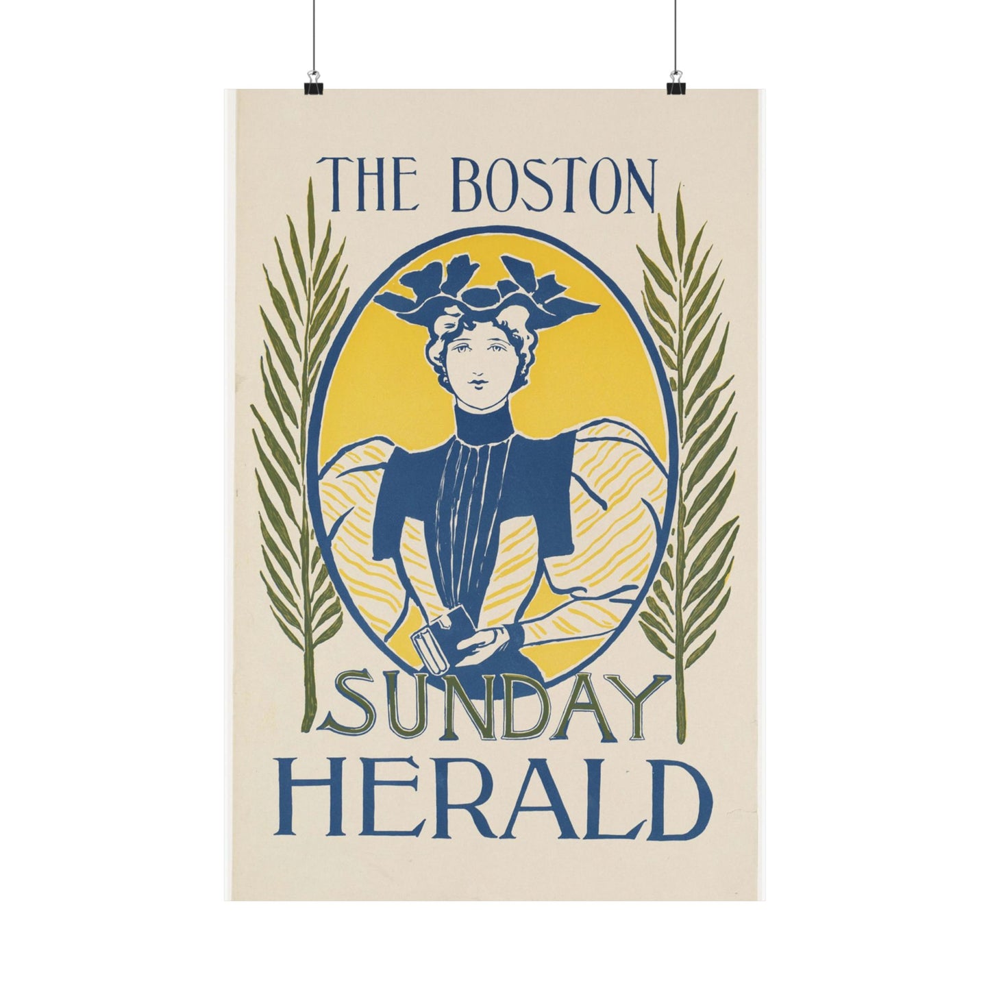 The Boston Sunday herald, Art Nouveau Poster High Quality Matte Wall Art Poster for Home, Office, Classroom