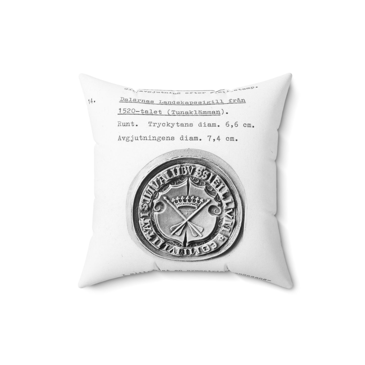 sigill (Dalarnas Landskapssigill från 1520-talet) Decorative Accent Square Pillow