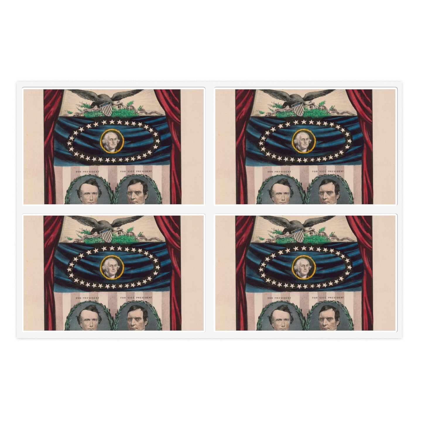 Grand, national, democratic banner - press onward - portraits from daguerreotype / lith. & pub. by N. Currier. Laminated UV Protective Vinyl Stickers