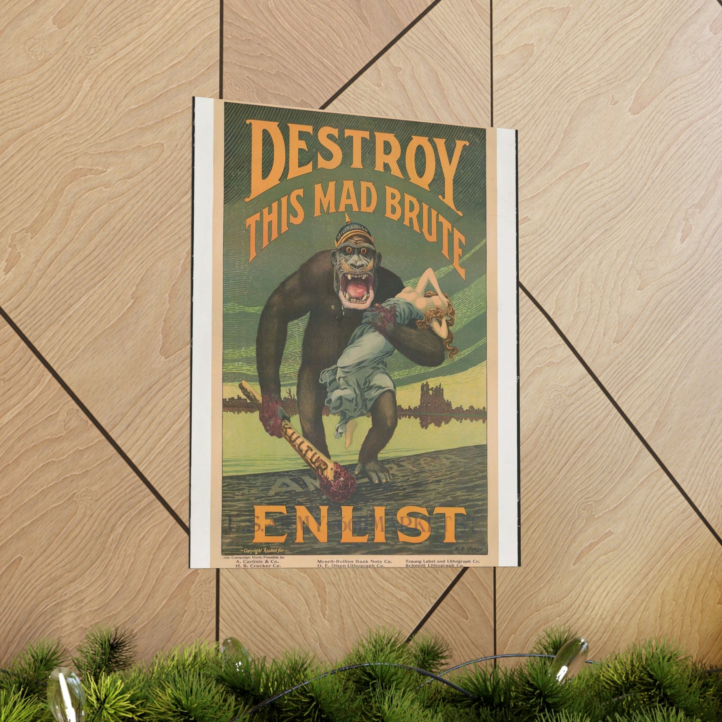 Destroy this mad brute Enlist - U.S. Army. High Quality Matte Wall Art Poster for Home, Office, Classroom