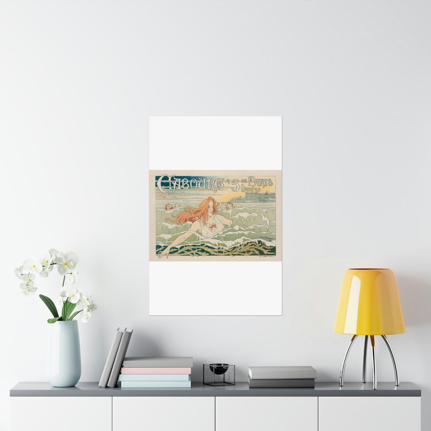 Affiche belge pour le "Casino de Cabourg". High Quality Matte Wall Art Poster for Home, Office, Classroom