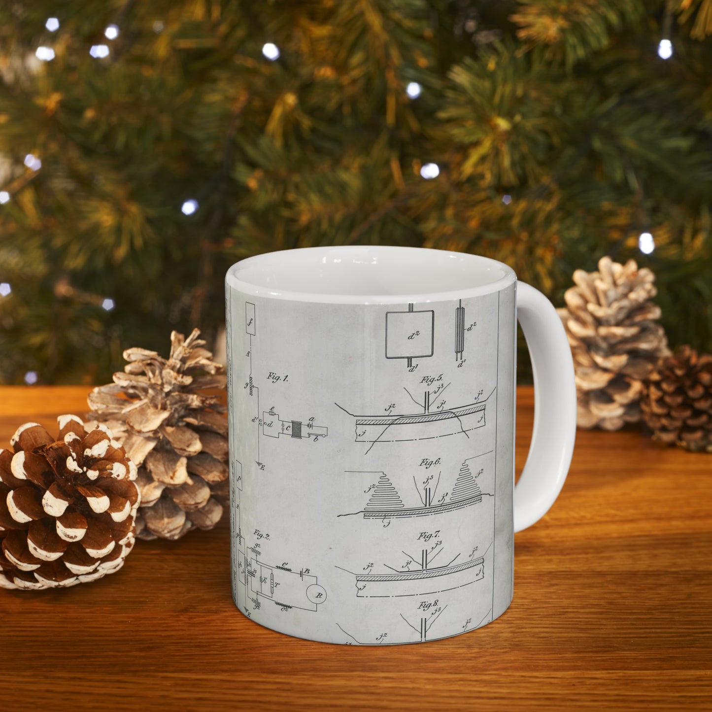 Patent drawing - for G. Marconi's Apparatus for Wireless Telegraphy Public domain image Beautiful Novelty Ceramic Coffee Mug 11oz