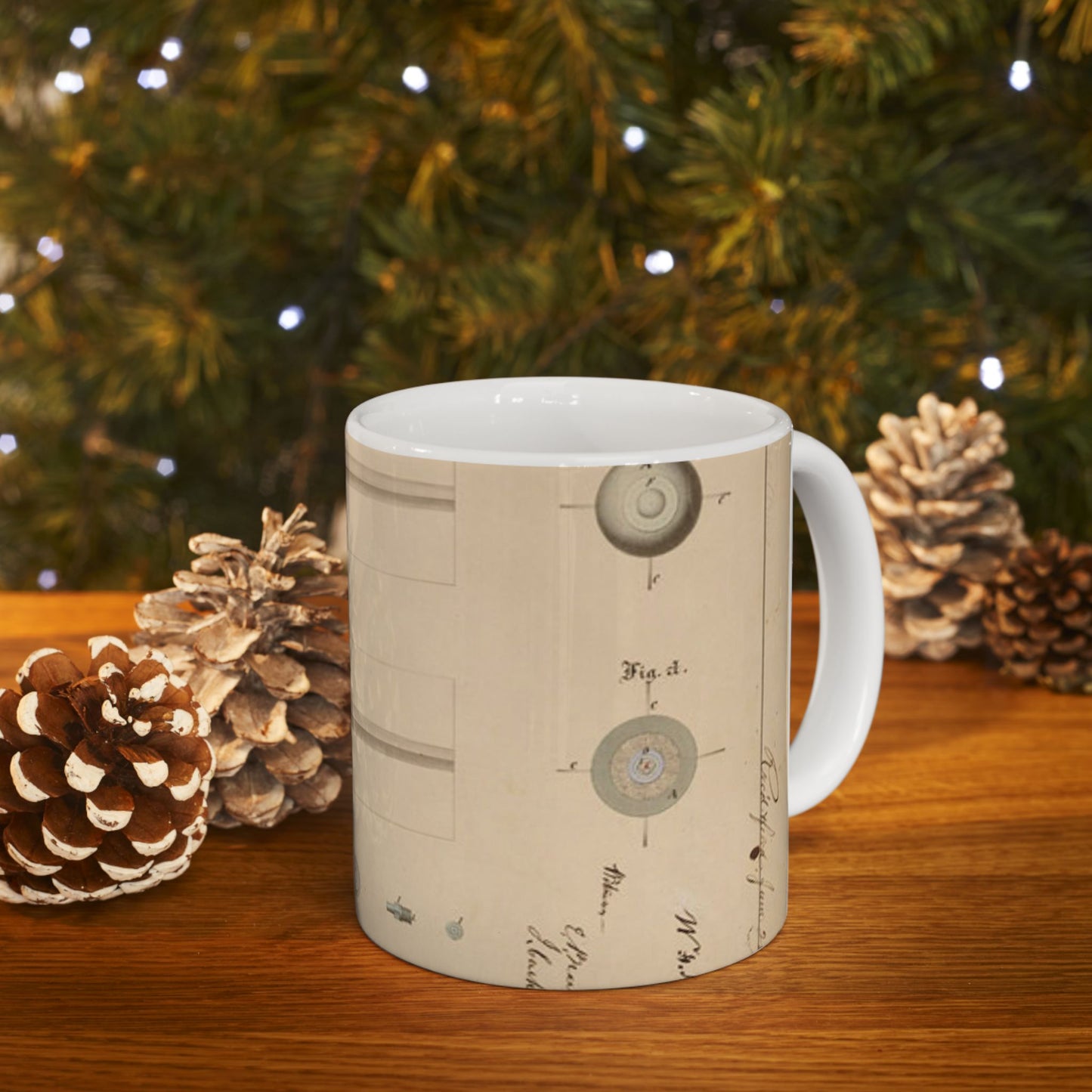 Patent Drawing of Engine - Drawing of Hand Grenade Public domain image Beautiful Novelty Ceramic Coffee Mug 11oz