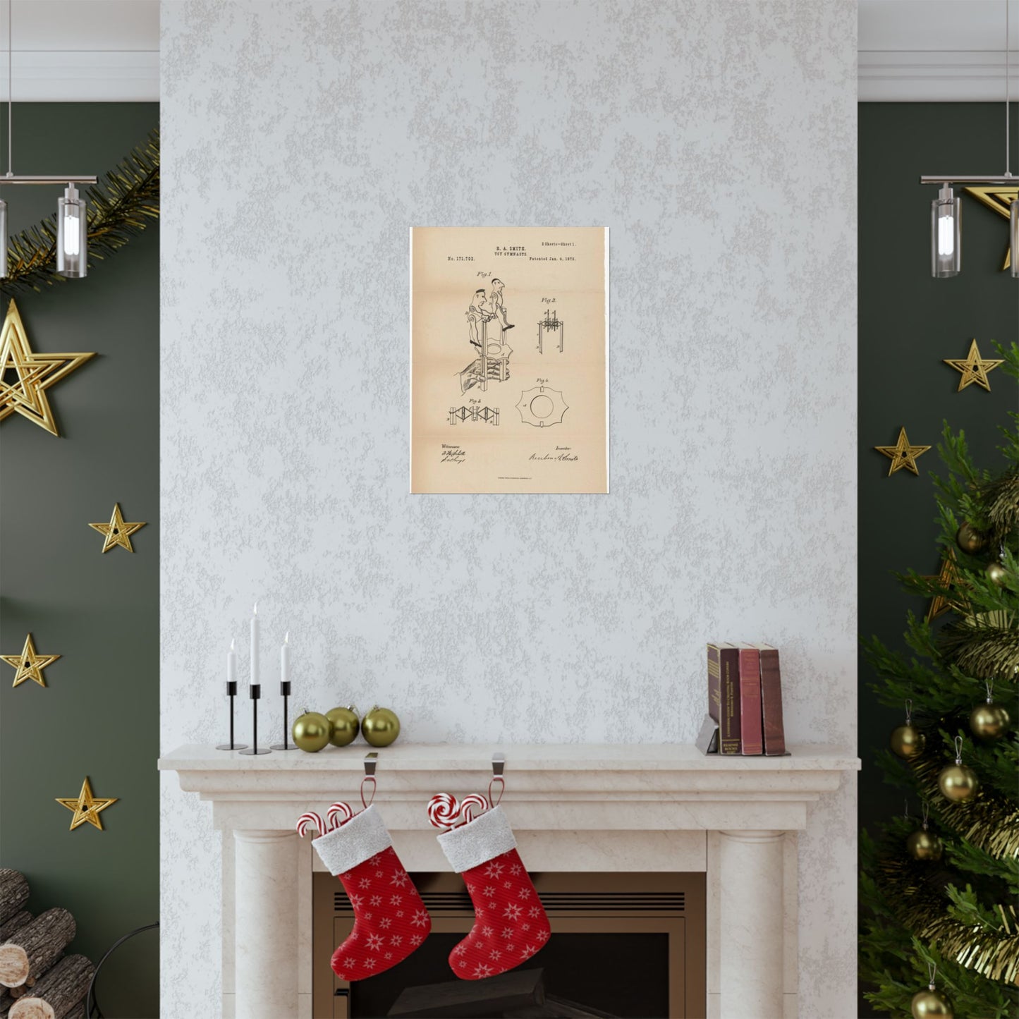 Patent drawing - for a Toy Gymnast Public domain image High Quality Matte Wall Art Poster for Home, Office, Classroom