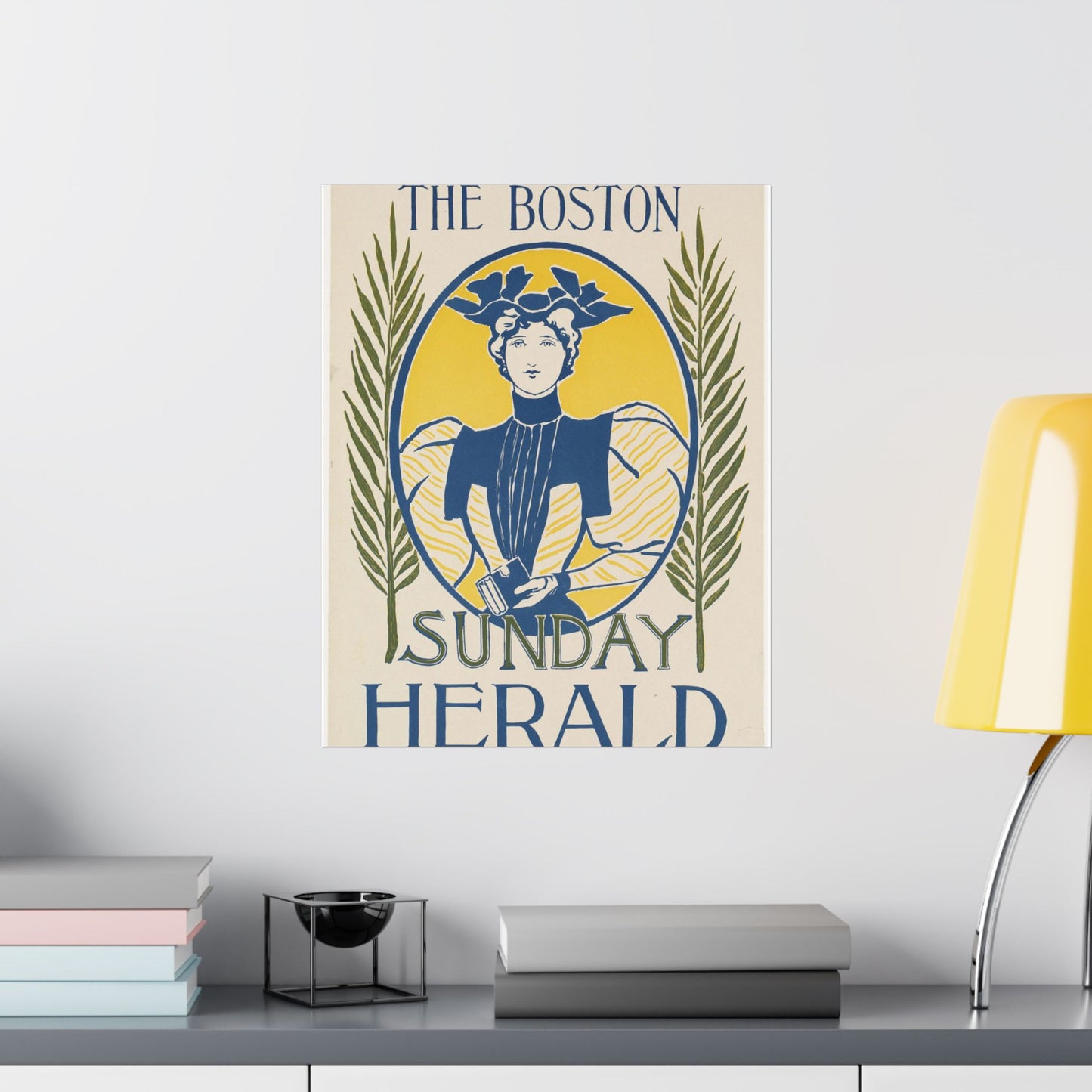 The Boston Sunday herald, Art Nouveau Poster High Quality Matte Wall Art Poster for Home, Office, Classroom