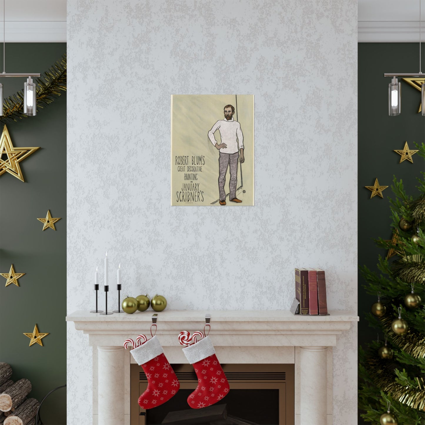 Robert Blum's great decorative painting in January Scribner's High Quality Matte Wall Art Poster for Home, Office, Classroom