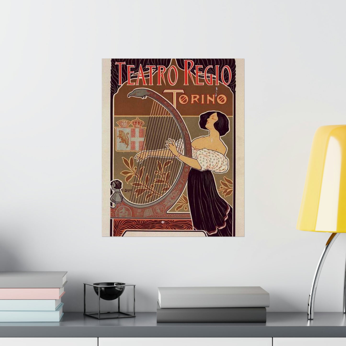 Affiche italienne pour le "Théâtre royal de Turin" High Quality Matte Wall Art Poster for Home, Office, Classroom