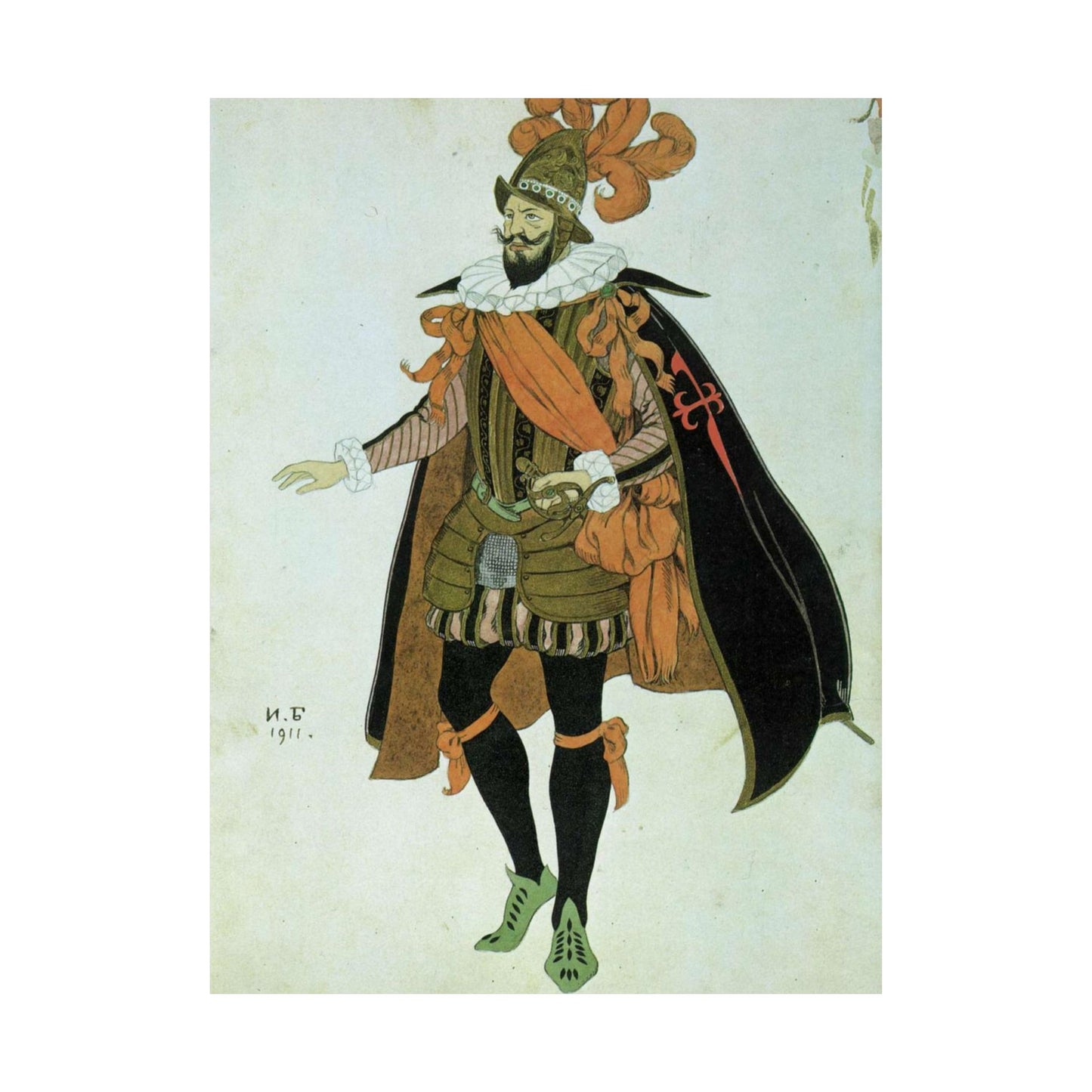 Bilibin Comandor - Art nouveau public domain image High Quality Matte Wall Art Poster for Home, Office, Classroom