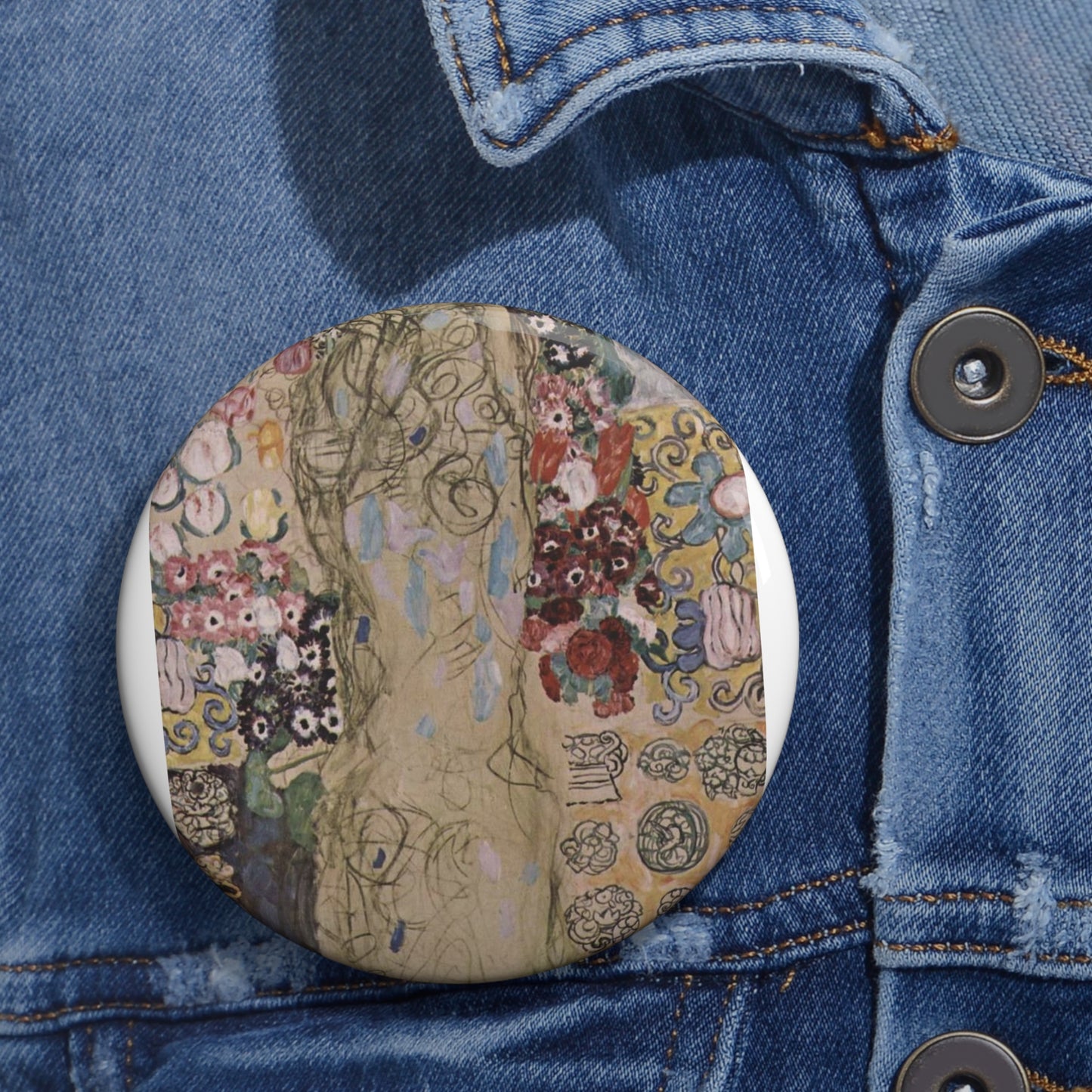 Gustav Klimt 056 - The Yorck Project Masterpieces of Painting Pin Buttons with Crisp Design