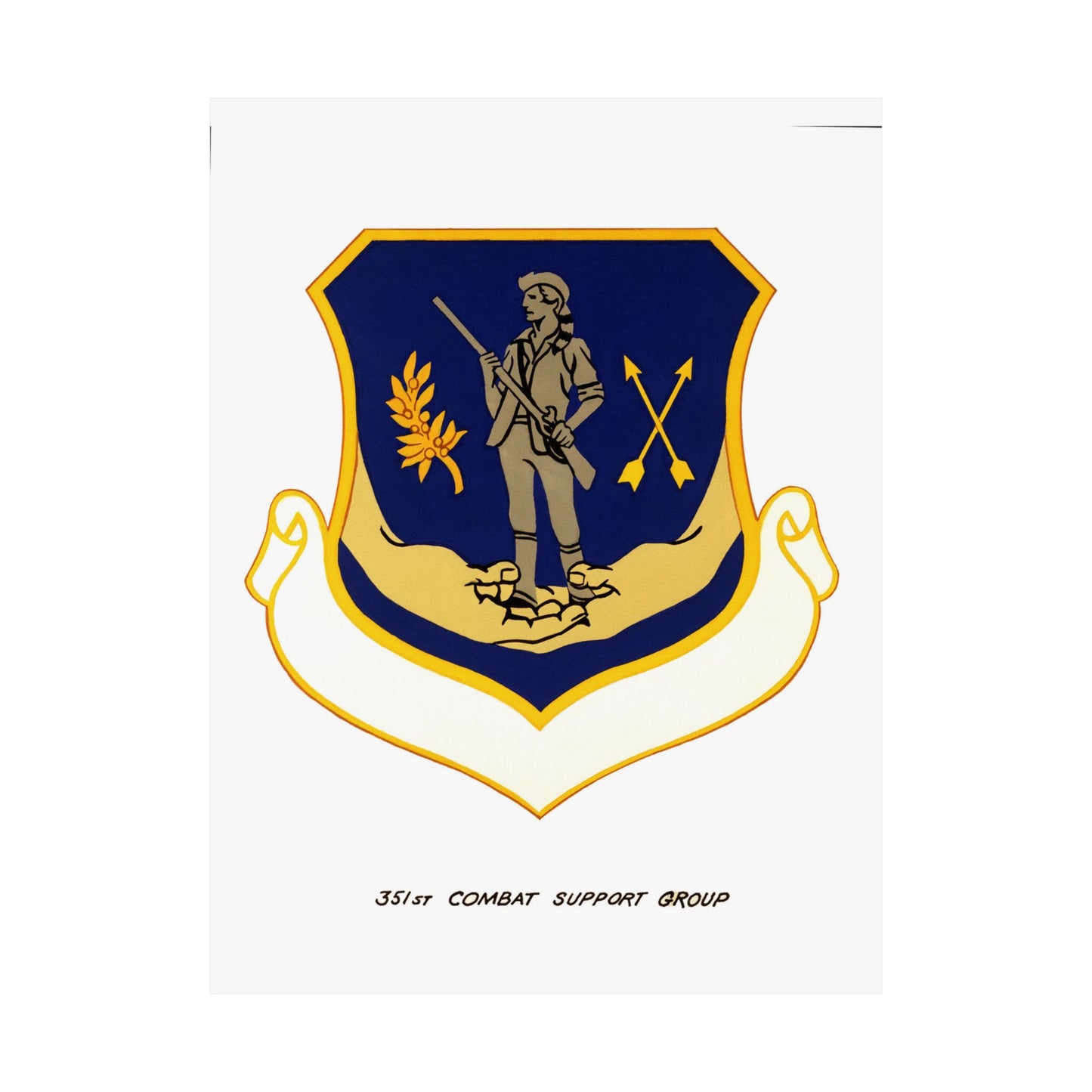 Official emblem for the 351st Combat Support Group High Quality Matte Wall Art Poster for Home, Office, Classroom